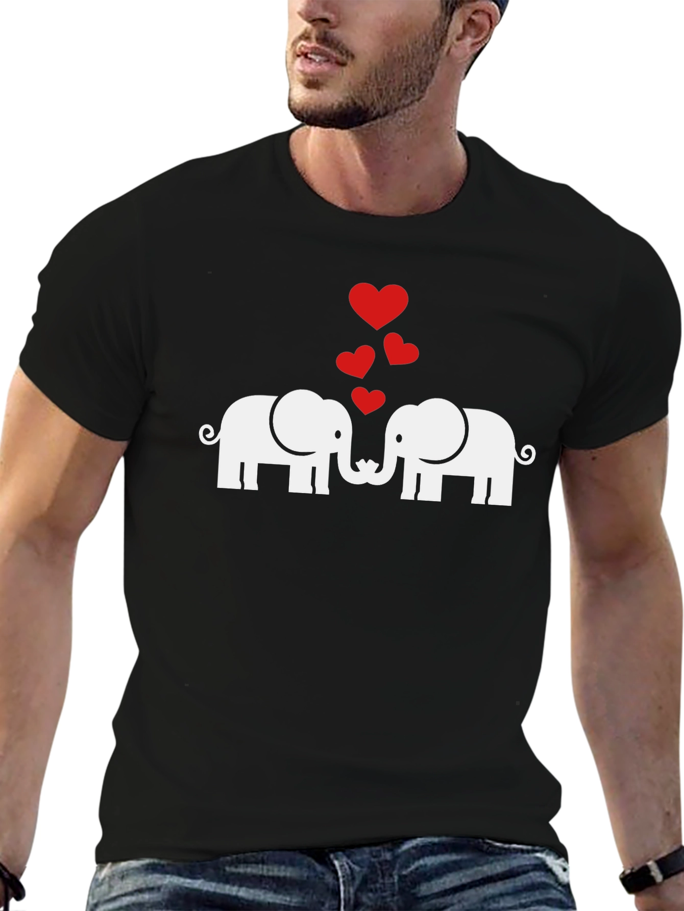 Black Elephant Love Graphic T-Shirt - Soft Cotton Blend view 6
