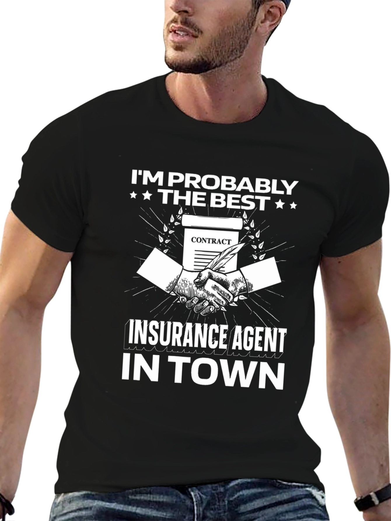 Black Best Insurance Agent T-Shirt view 6