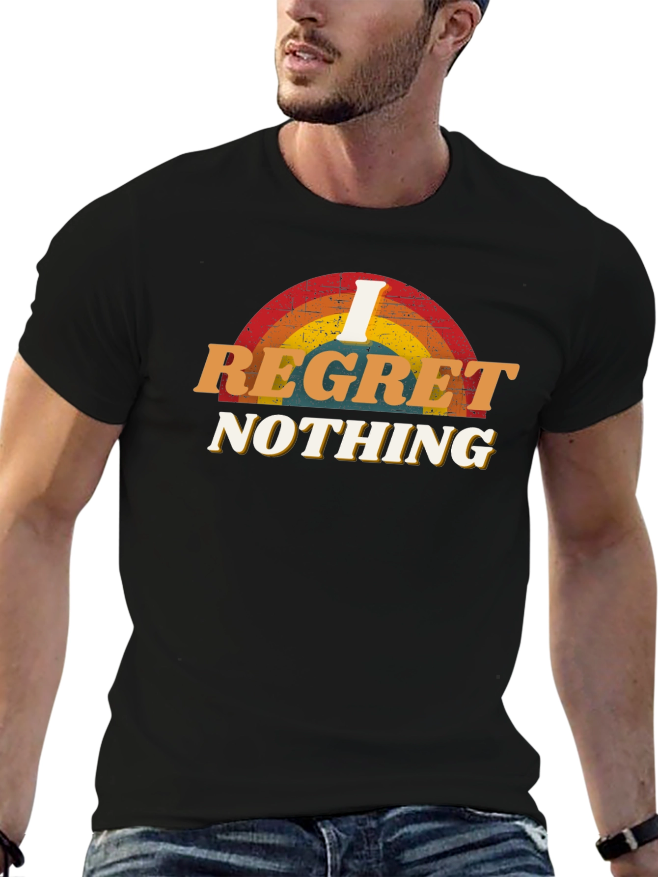 Black I Regret Nothing Graphic Tee - Black view 6
