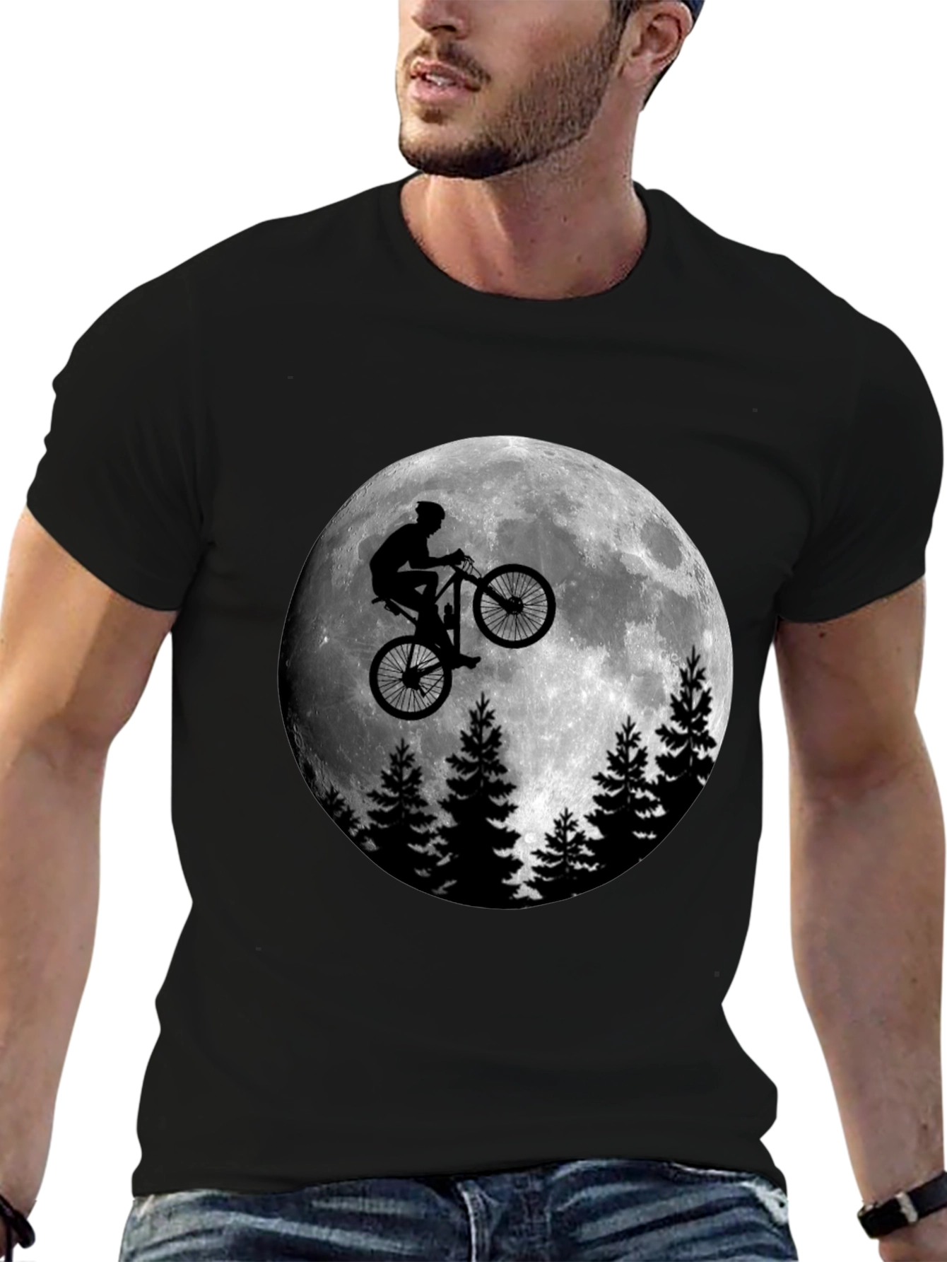 Moon Rider Graphic T-Shirt - Men's Black Tee - 6