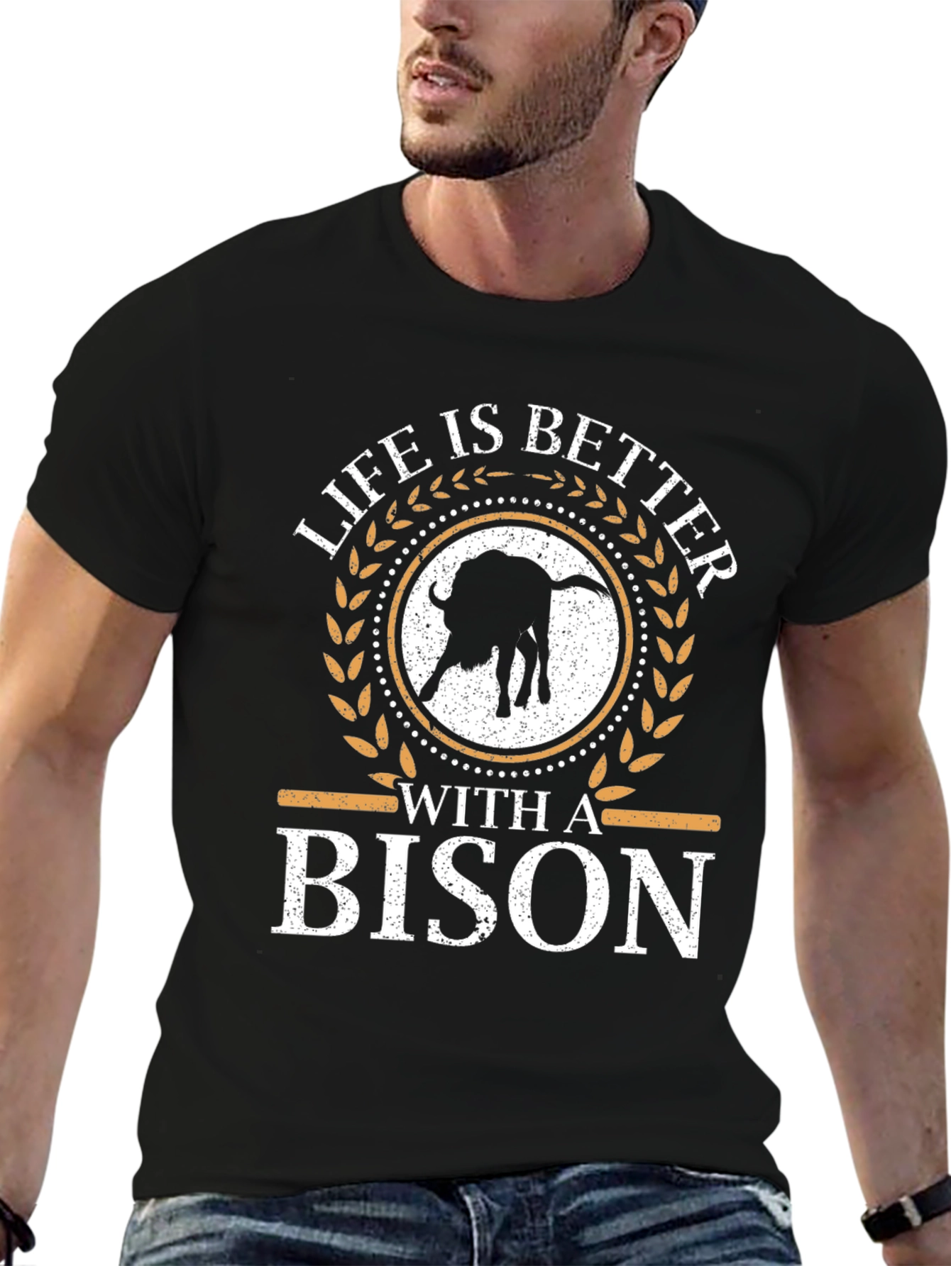 Black Life is Better With a Bison Graphic Tee view 6