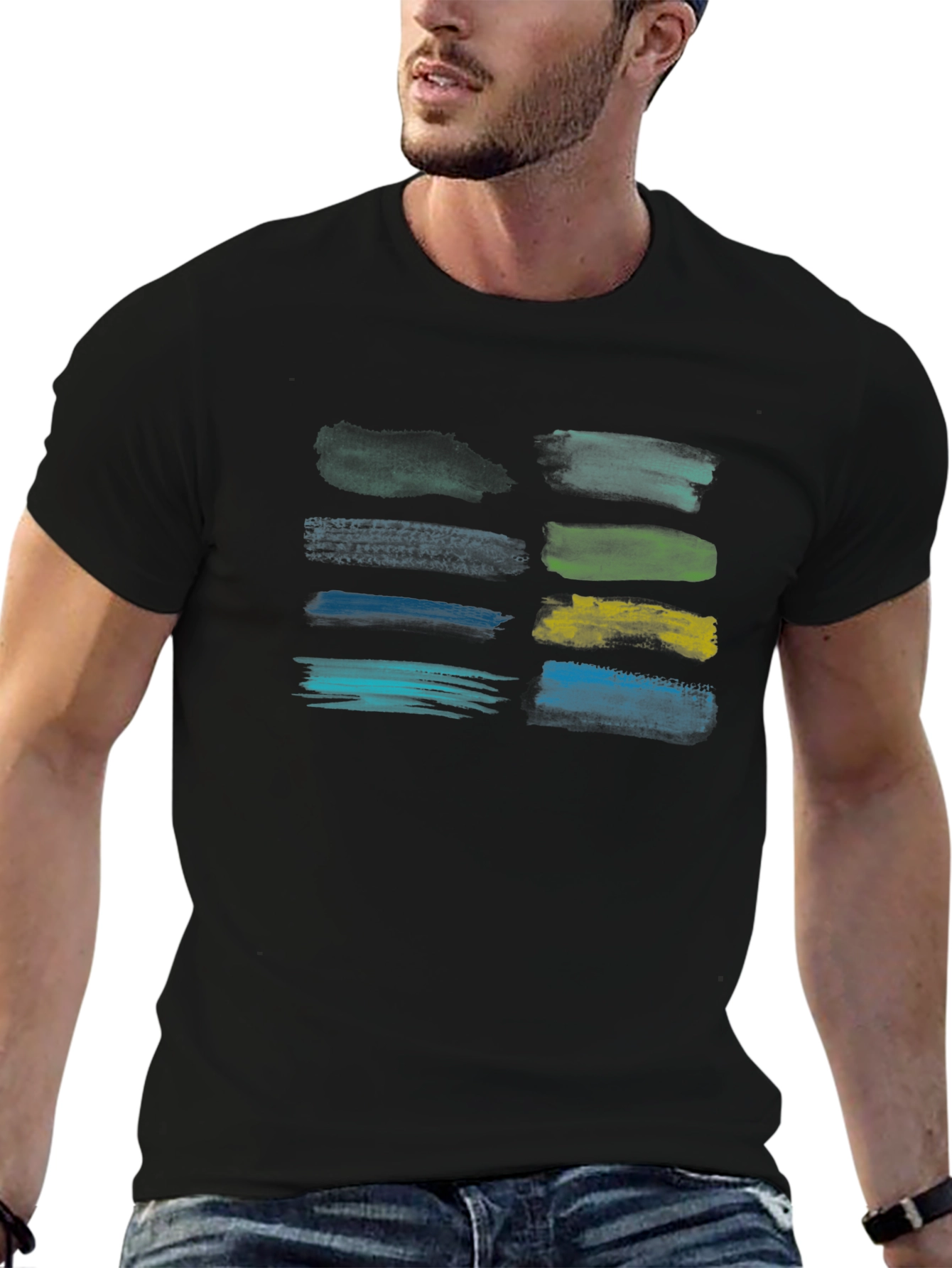 Black Brush Stroke Graphic Tee - Artistic Design view 6
