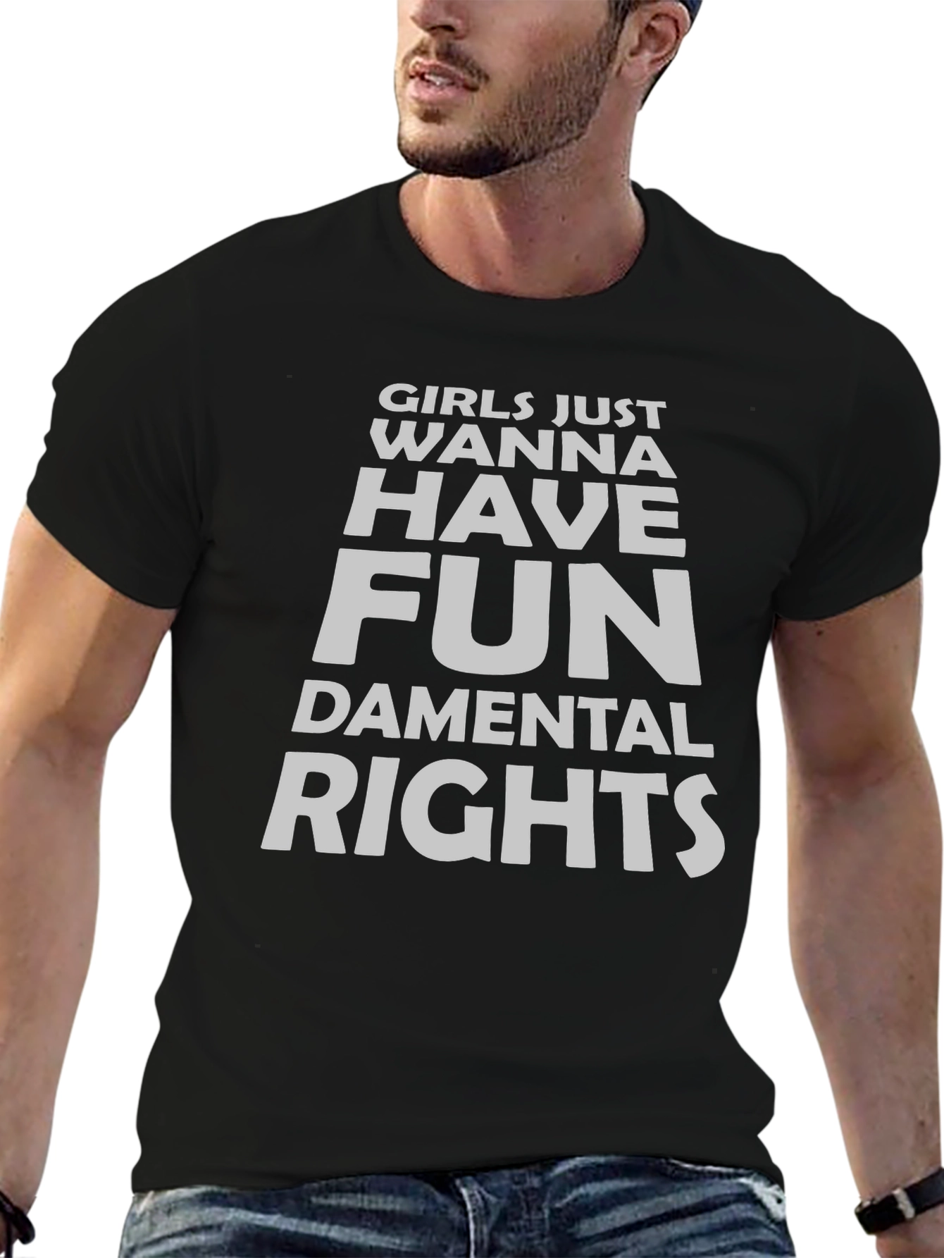 Black Girls Wanna Have Fun Rights T-Shirt - Black view 6