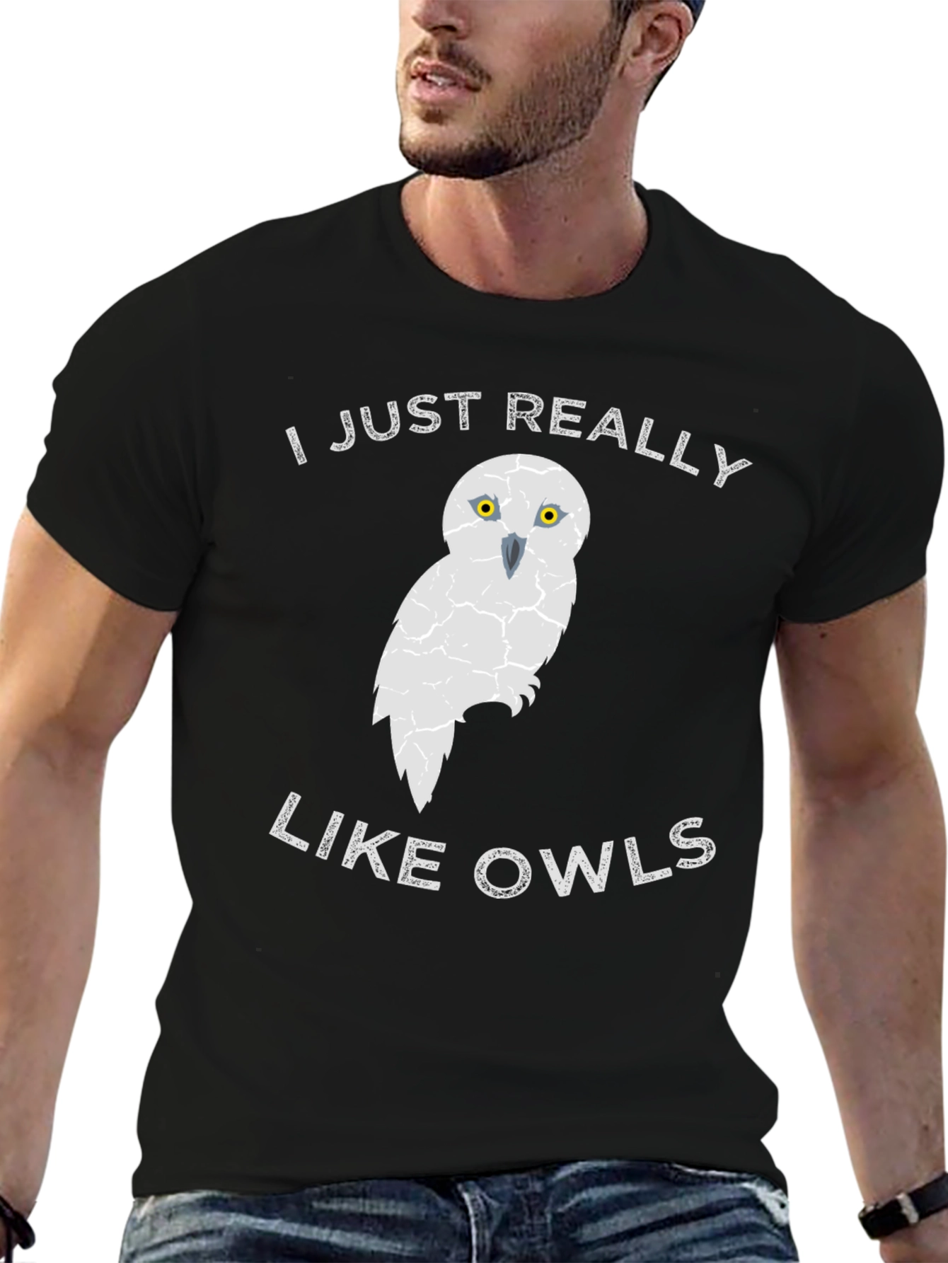 Black I Just Really Like Owls Black Tee view 6