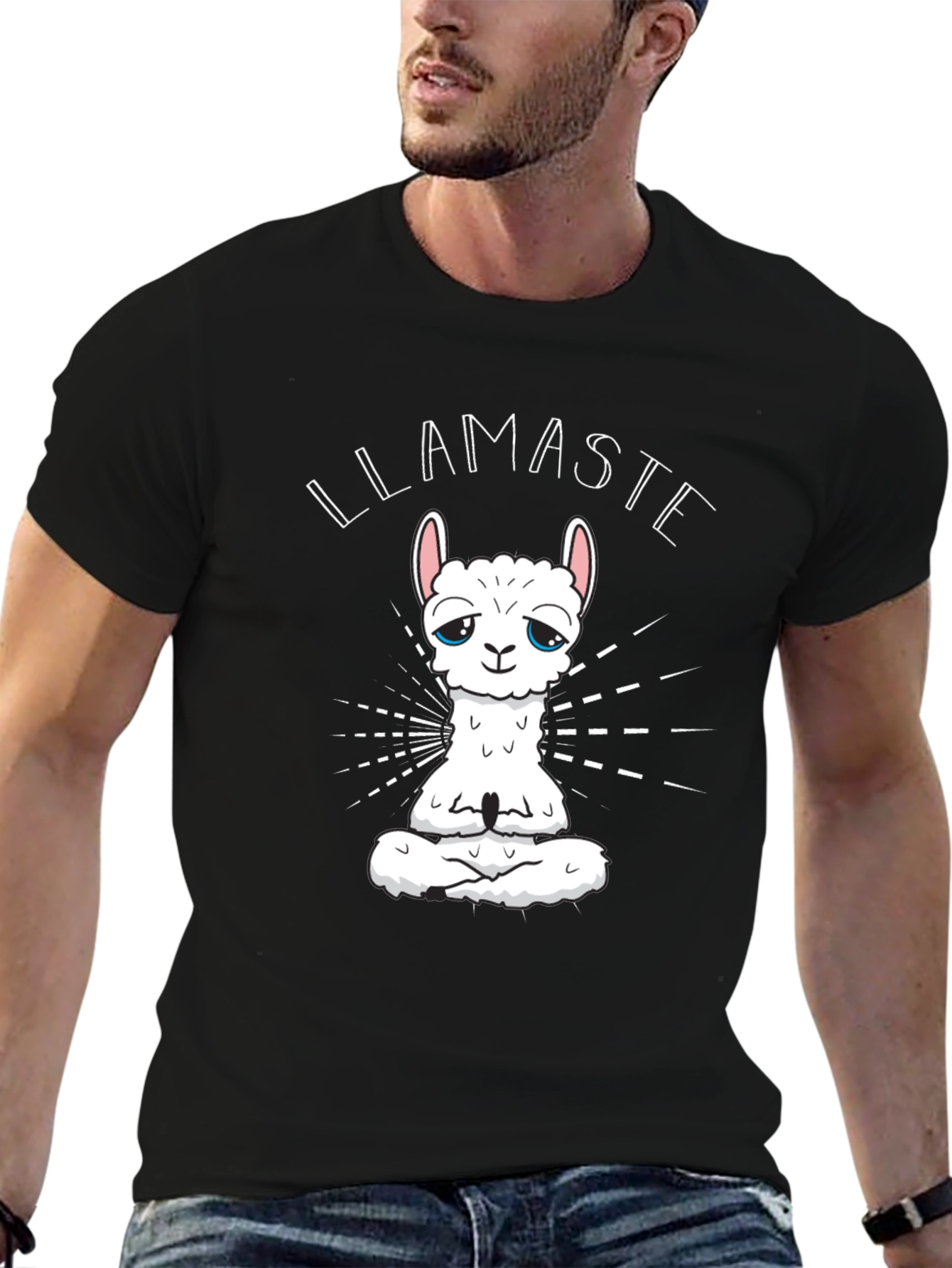 Black Llamaste Black Graphic Tee view 6