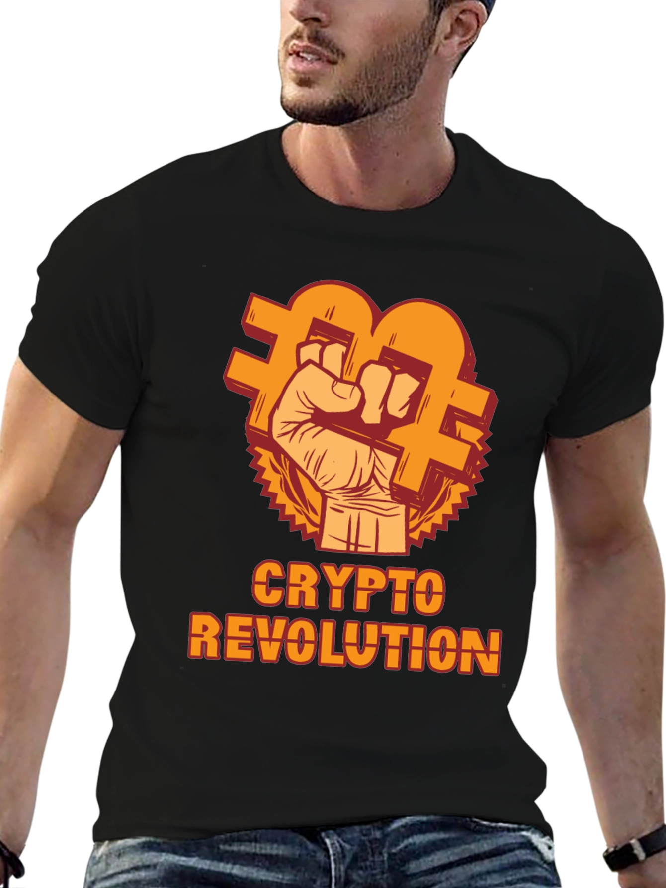 Crypto Revolution T-Shirt - Bitcoin Fist Design - 6