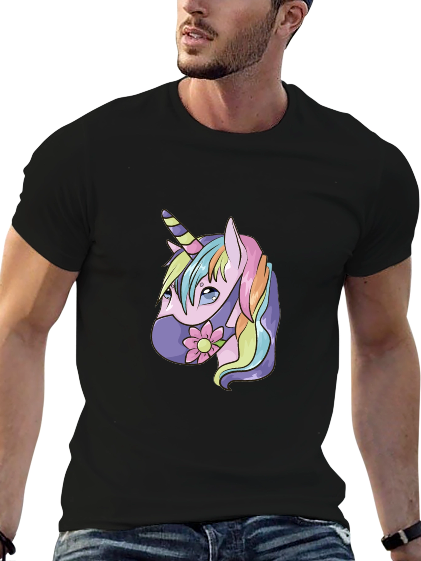 Black Unicorn Graphic T-Shirt - Stylish and Fun view 6