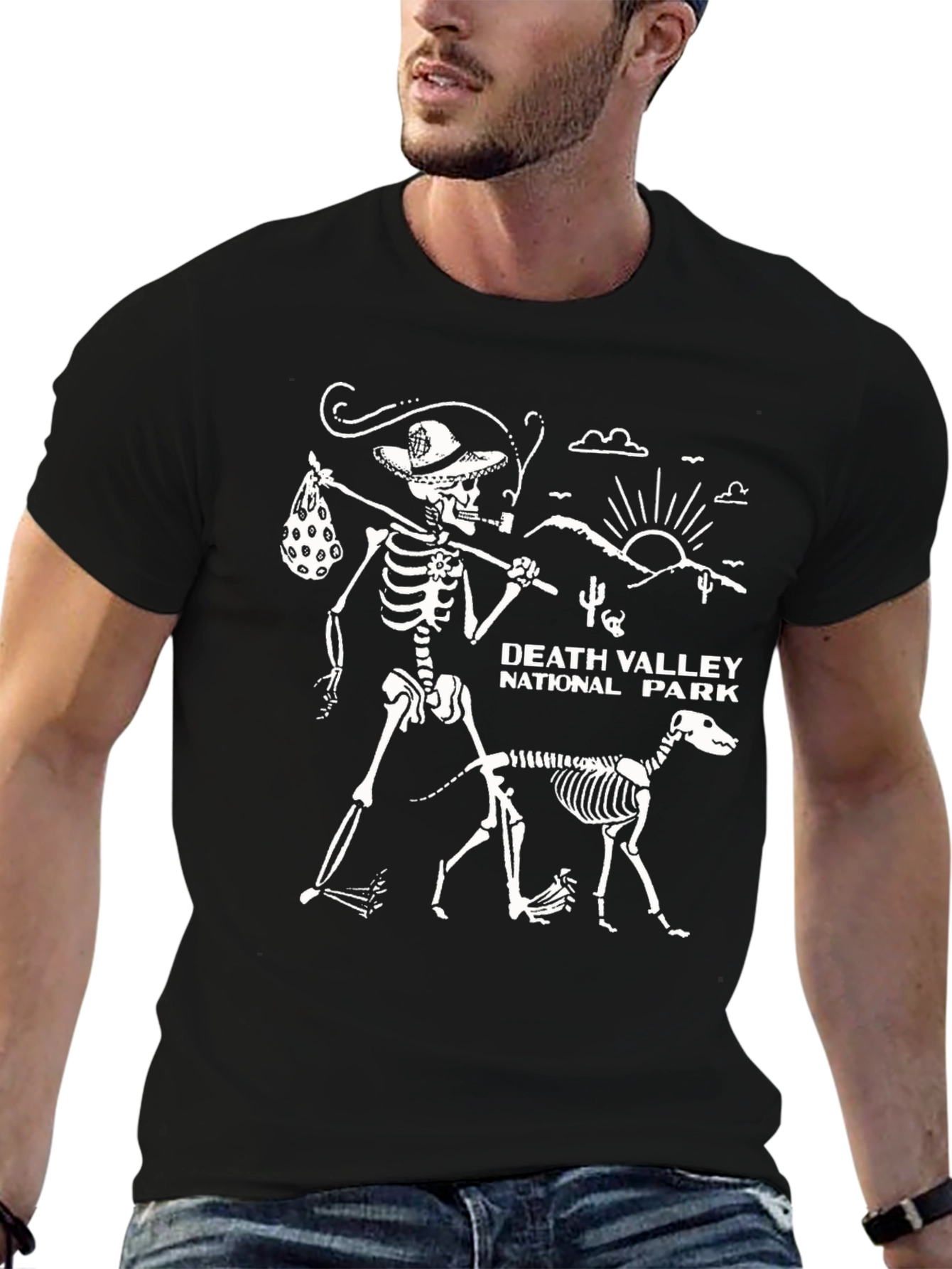Black Death Valley National Park Skeleton T-Shirt view 6