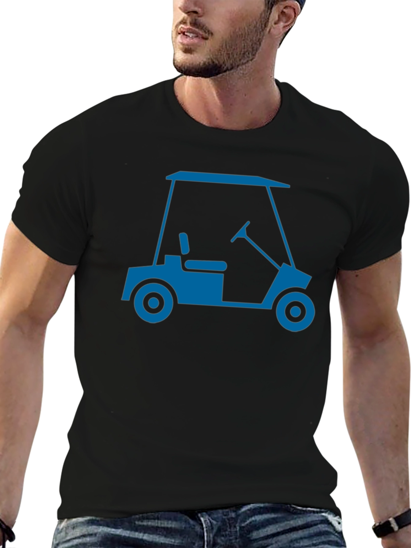 Black Golf Cart Graphic Tee - Cool & Casual view 6