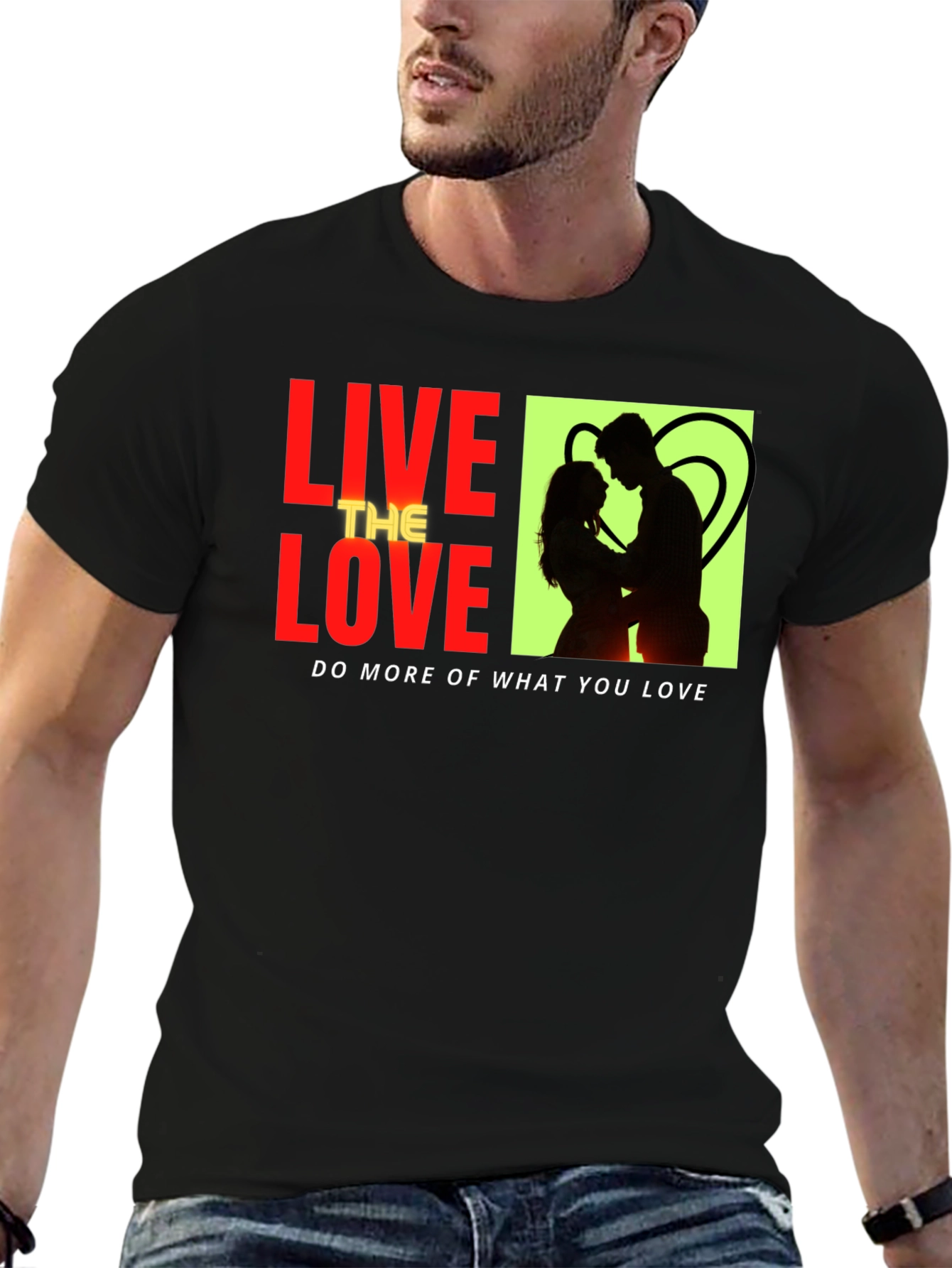 Black Live the Love Graphic Tee view 6