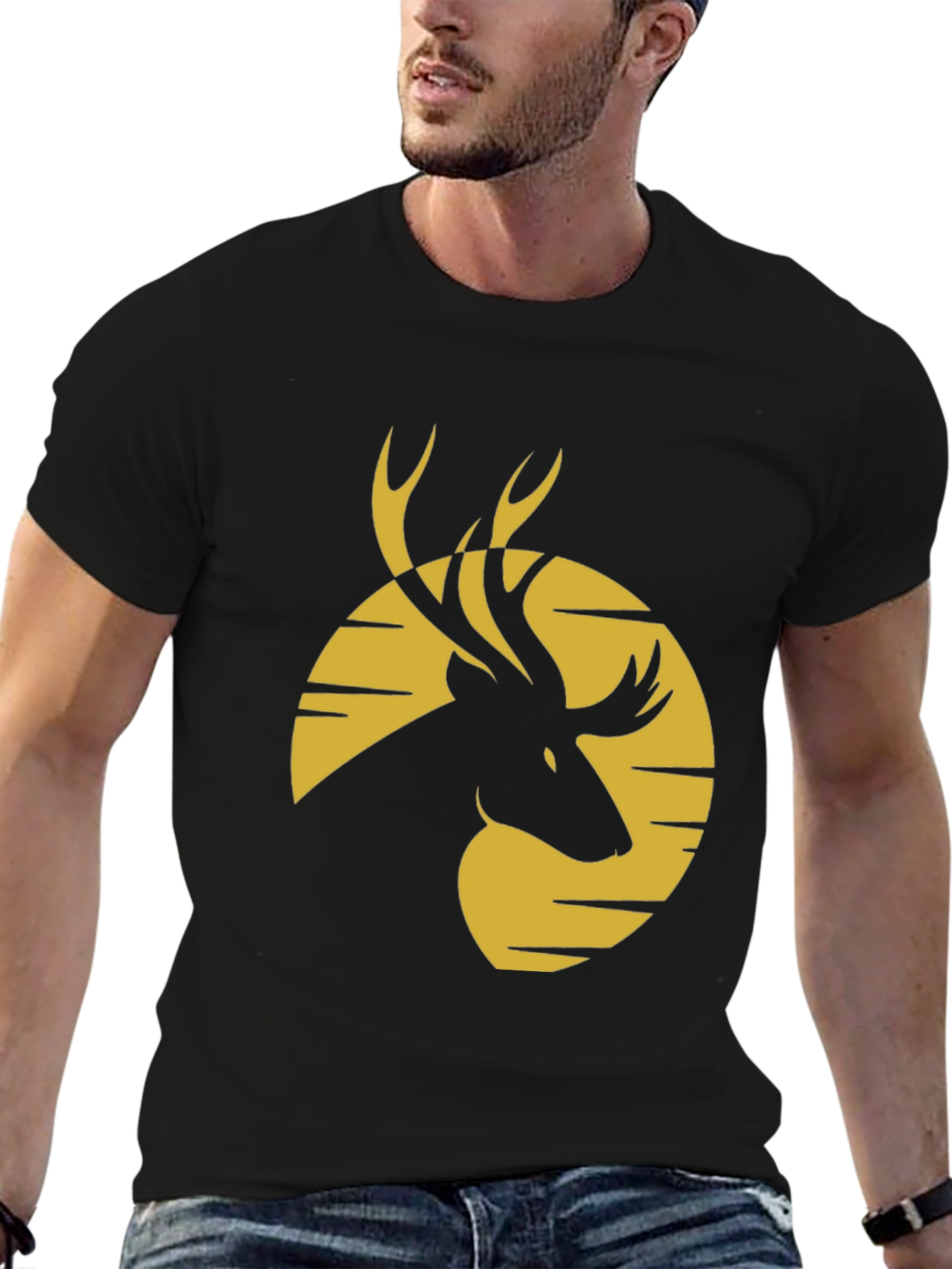 Black Deer Silhouette T-Shirt view 6
