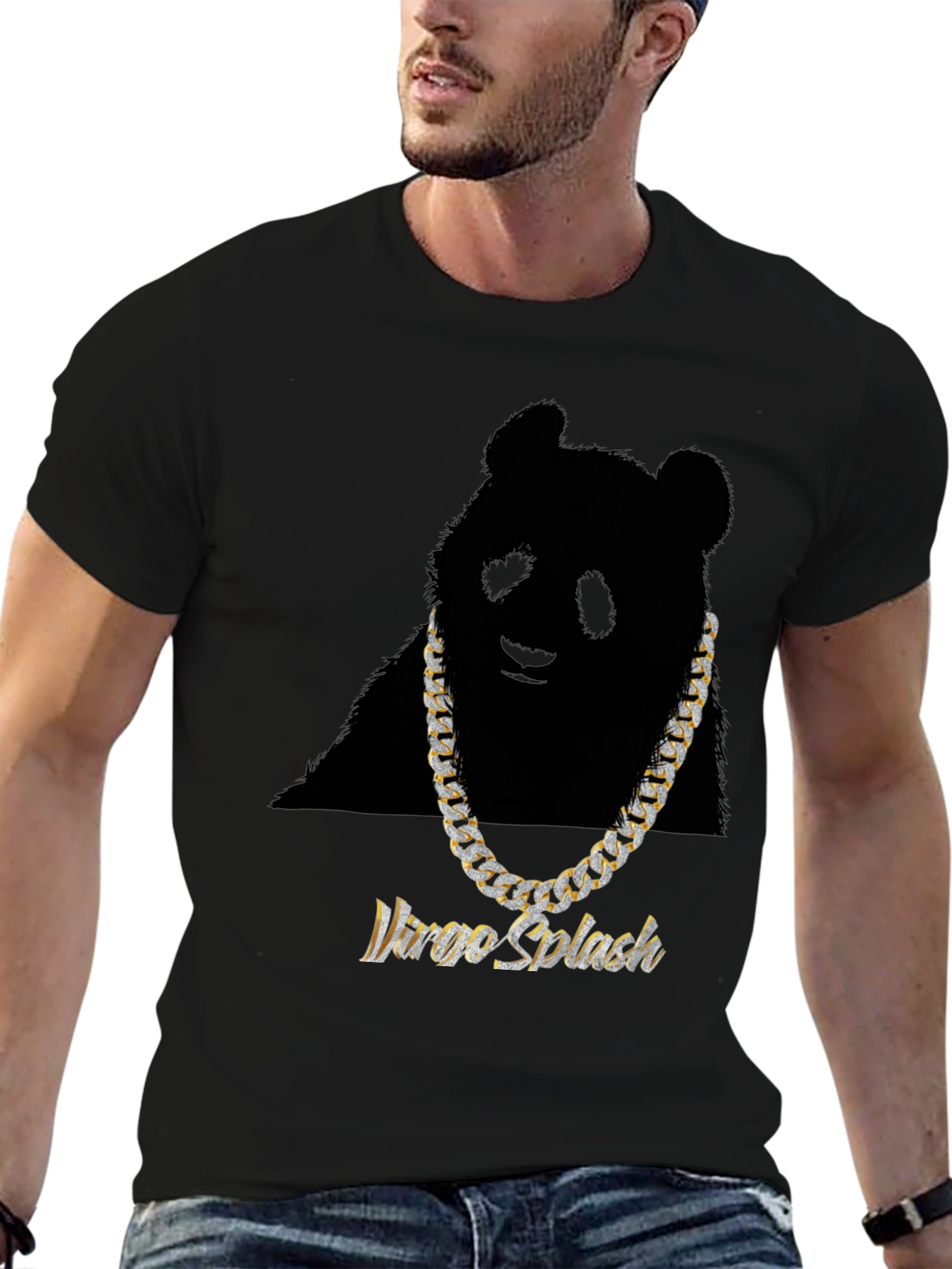 Black Panda Bling Graphic Tee view 6