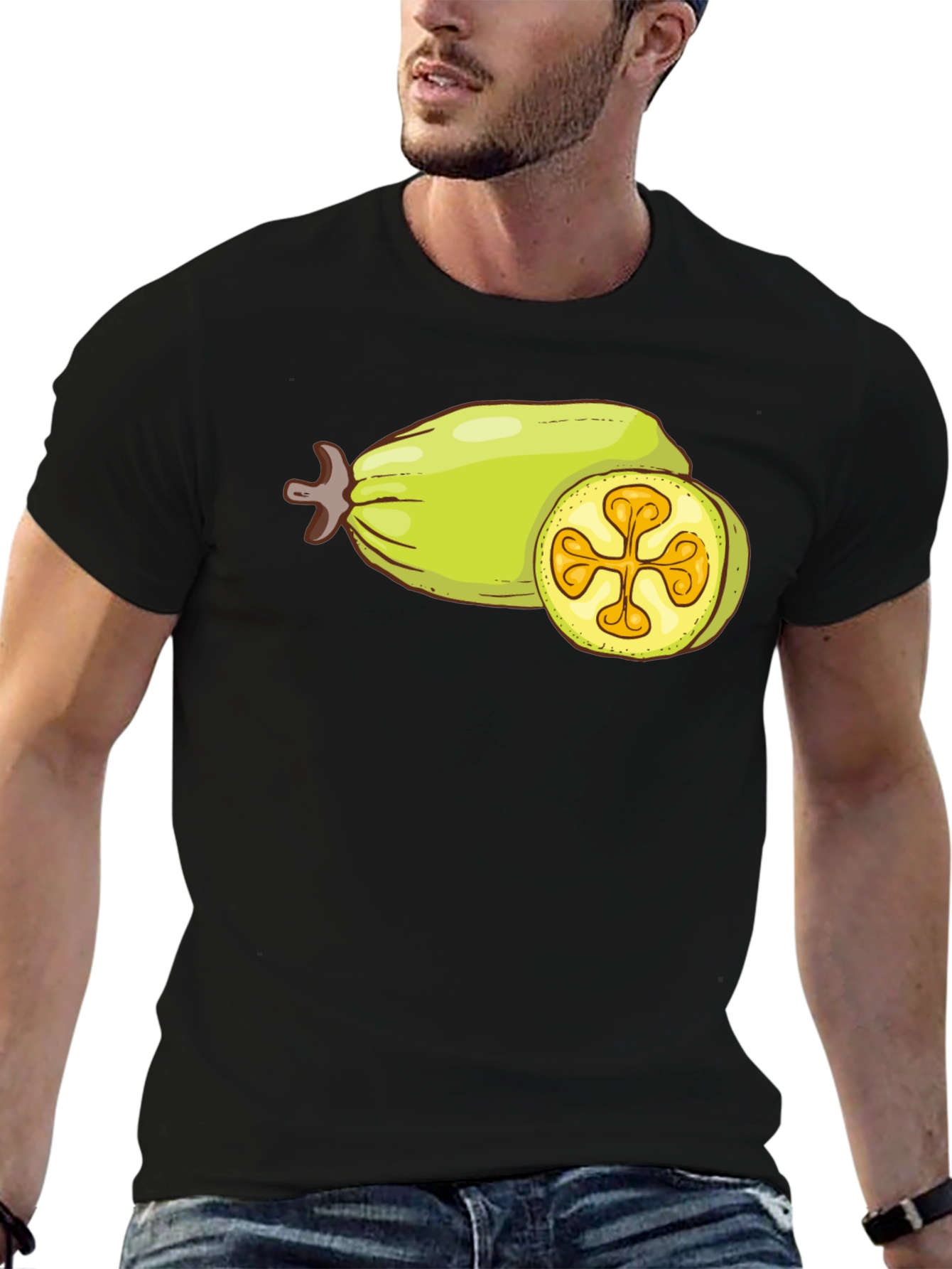 Black Feijoa Fruit Graphic Tee - Unique & Stylish view 6