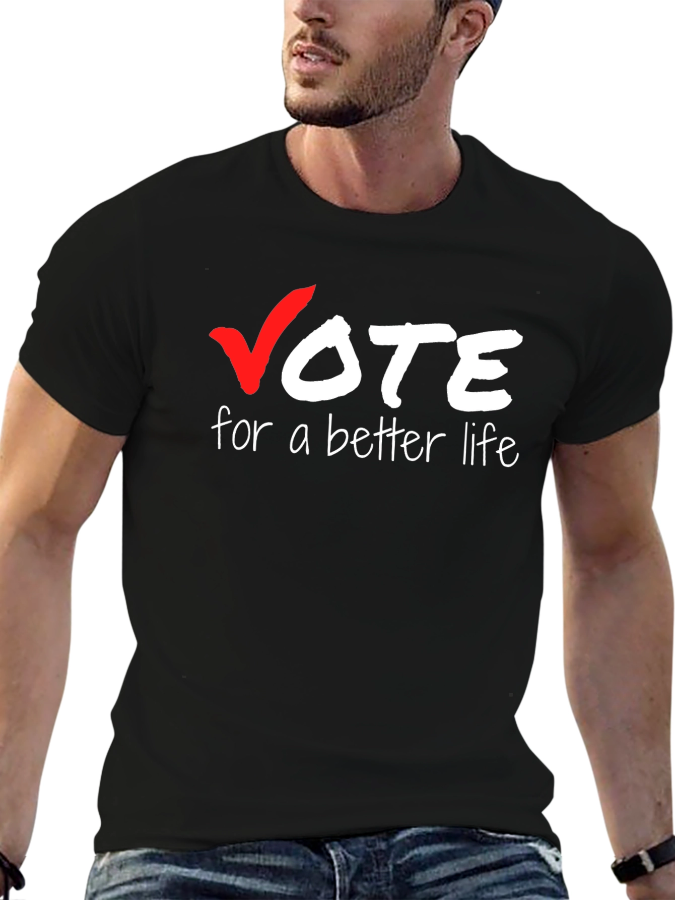 Black Vote for a Better Life Graphic Tee - Black Cotton view 6