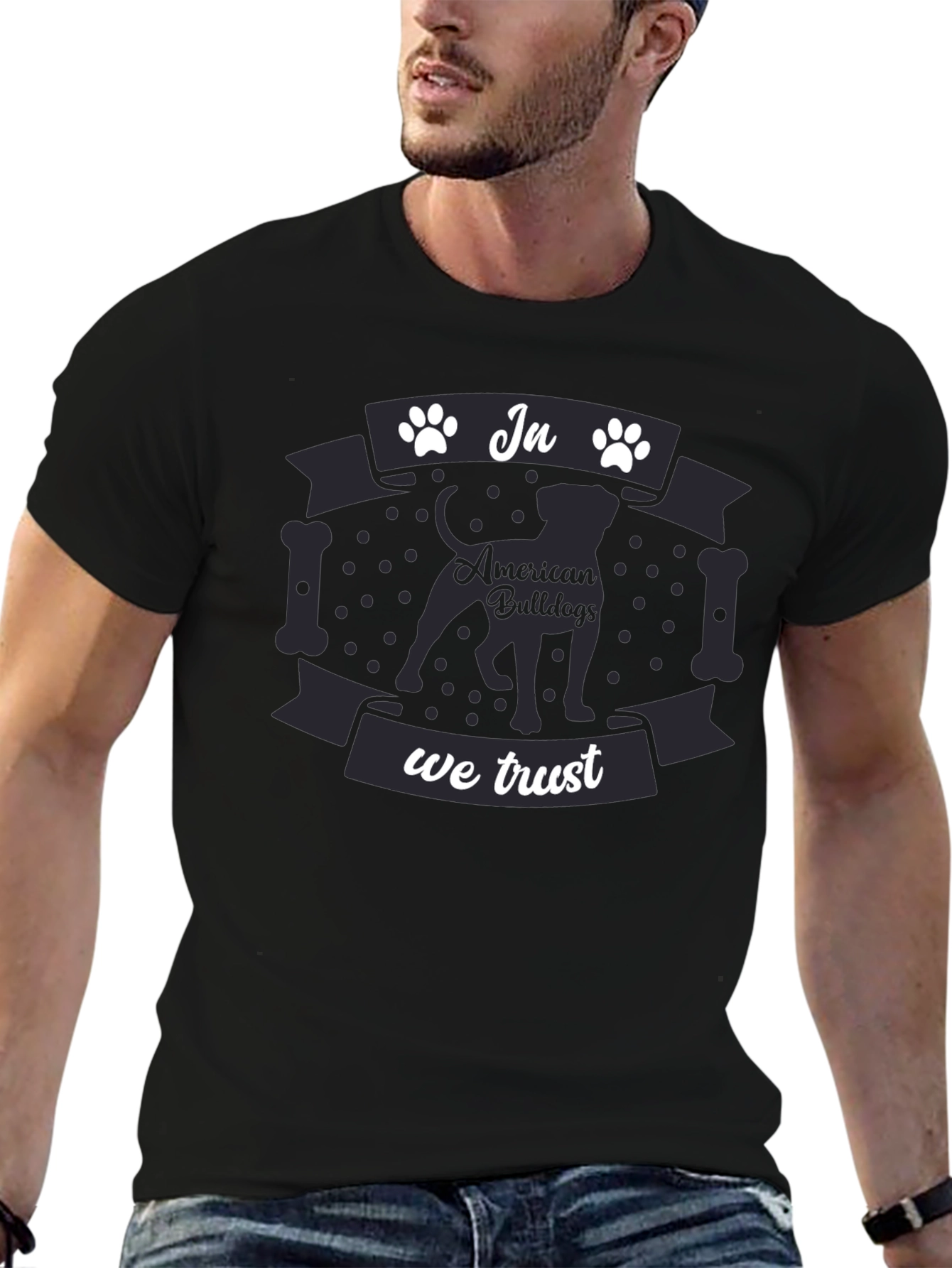 Black In American Bulldogs We Trust T-Shirt view 6