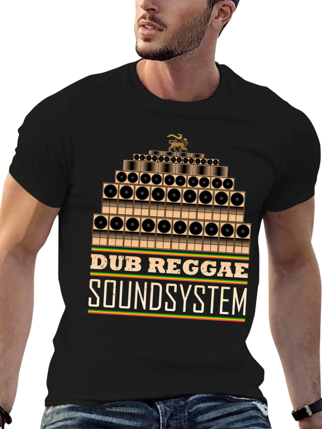 Black Dub Reggae Soundsystem Graphic Tee - Black view 6