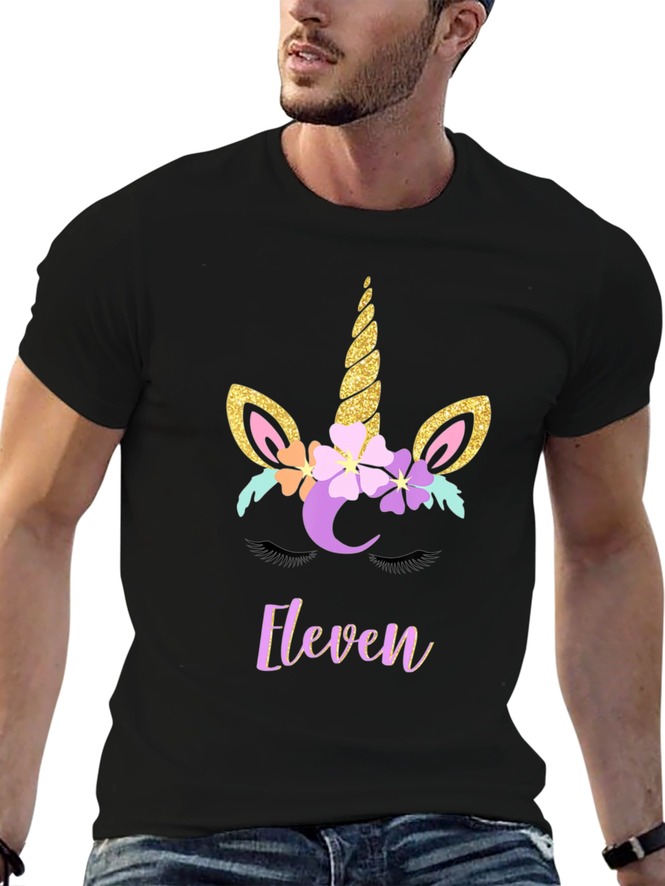 Black Unicorn Birthday Shirt - "Eleven" Tee view 6