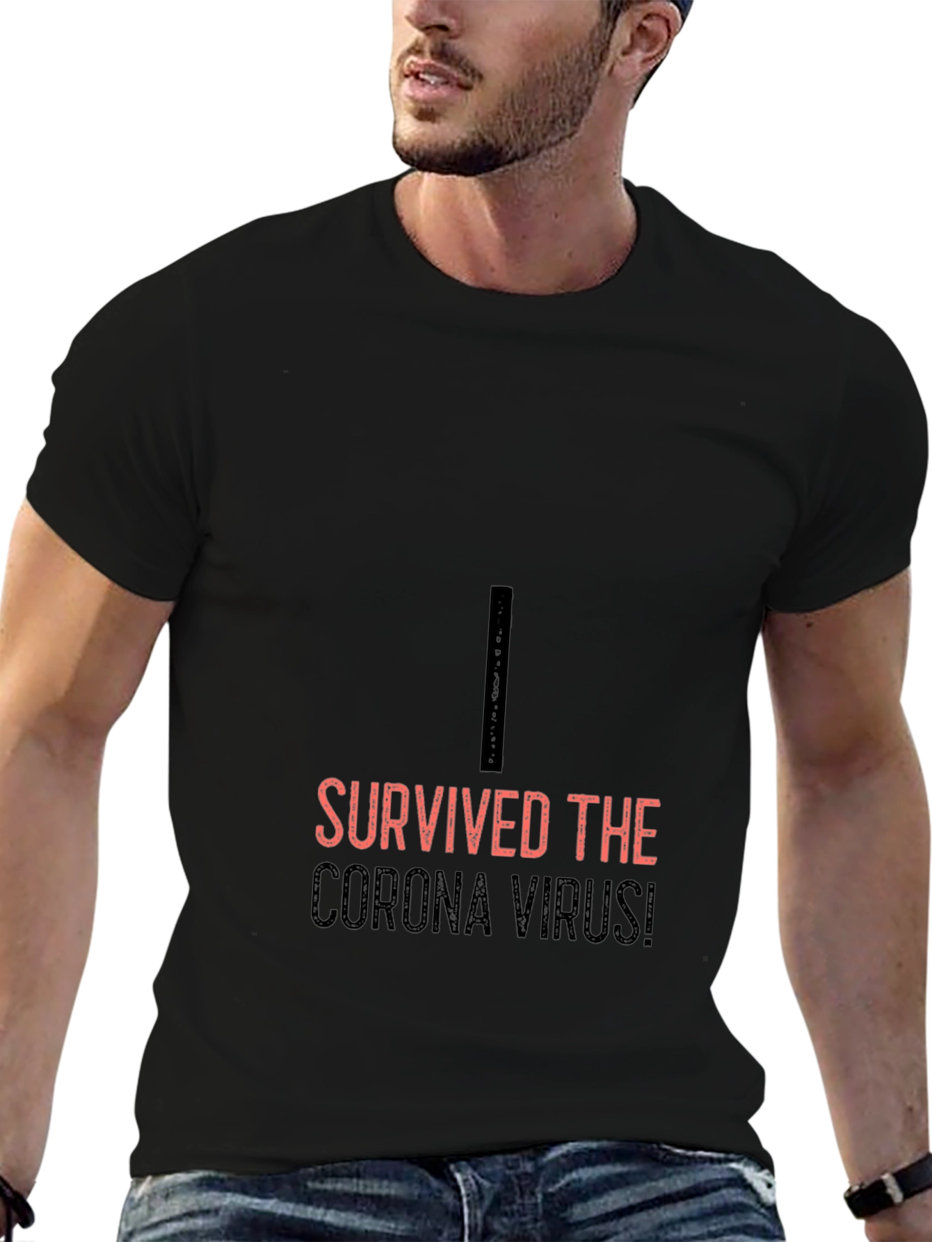 Black I Survived The Corona Virus T-Shirt view 6