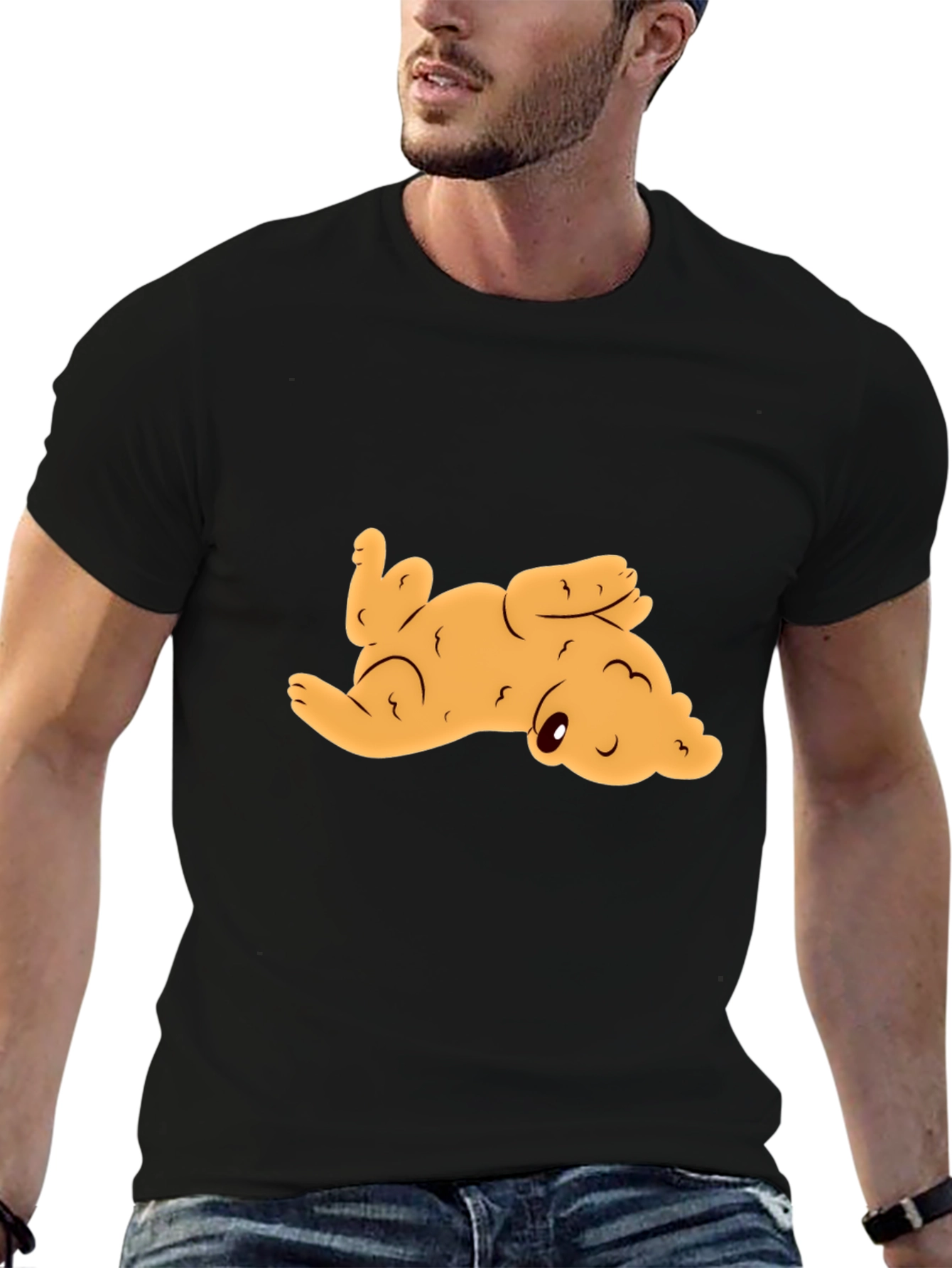 Black Cute Puppy Graphic Tee - Black view 6