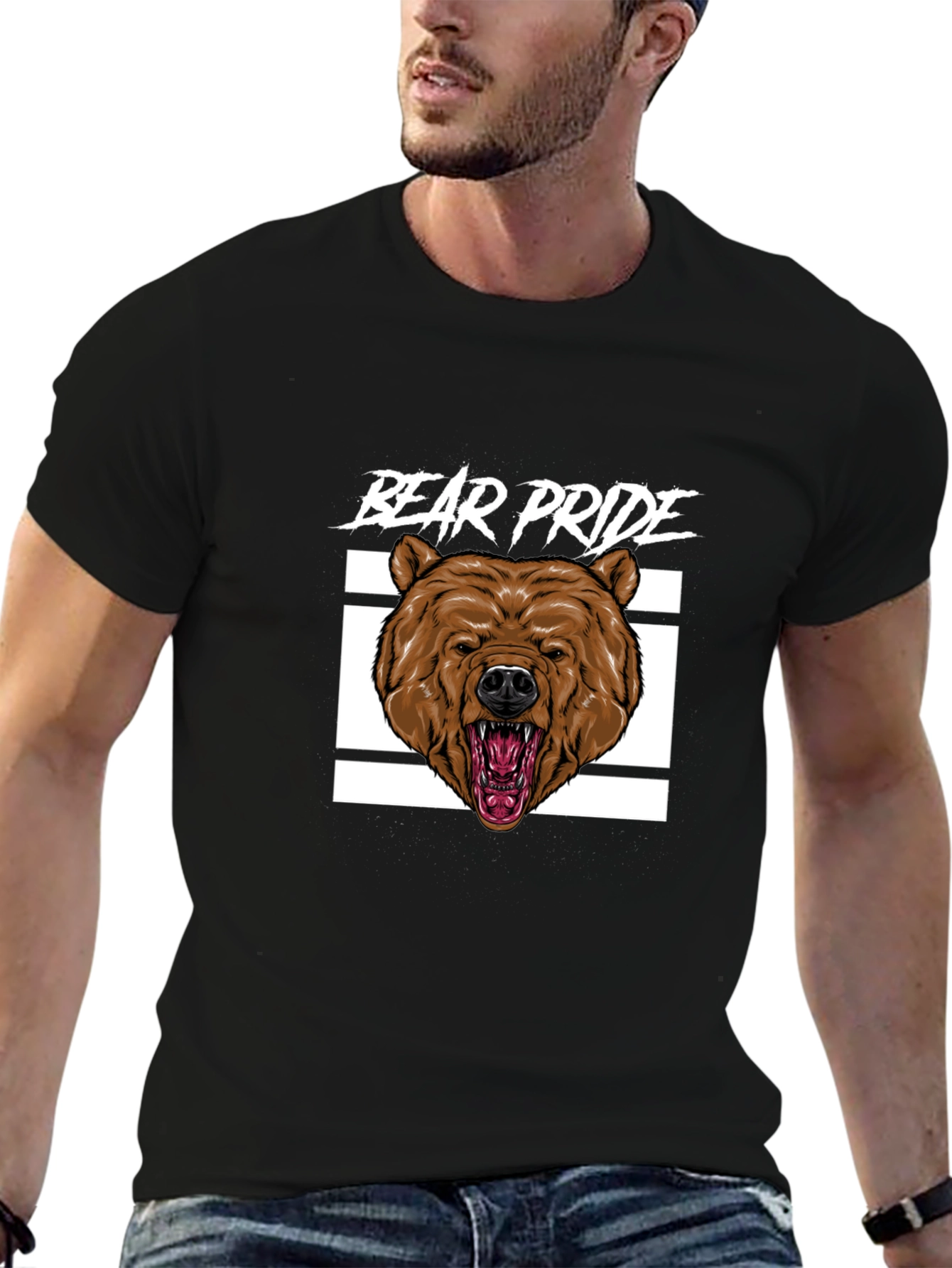 Black Bear Pride Graphic T-Shirt - Bold Animal Print view 6