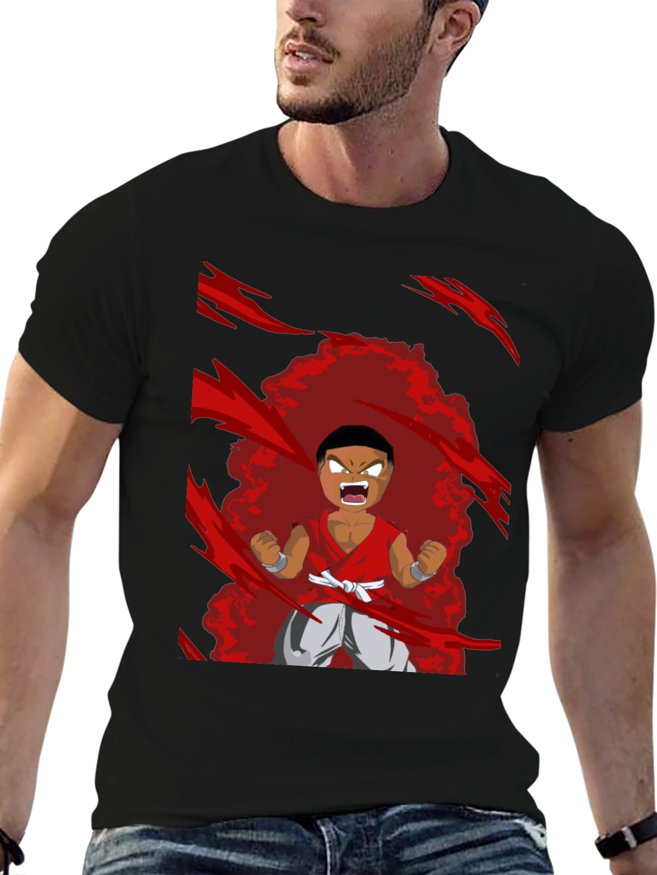 Black Cartoon Character Black T-Shirt view 6
