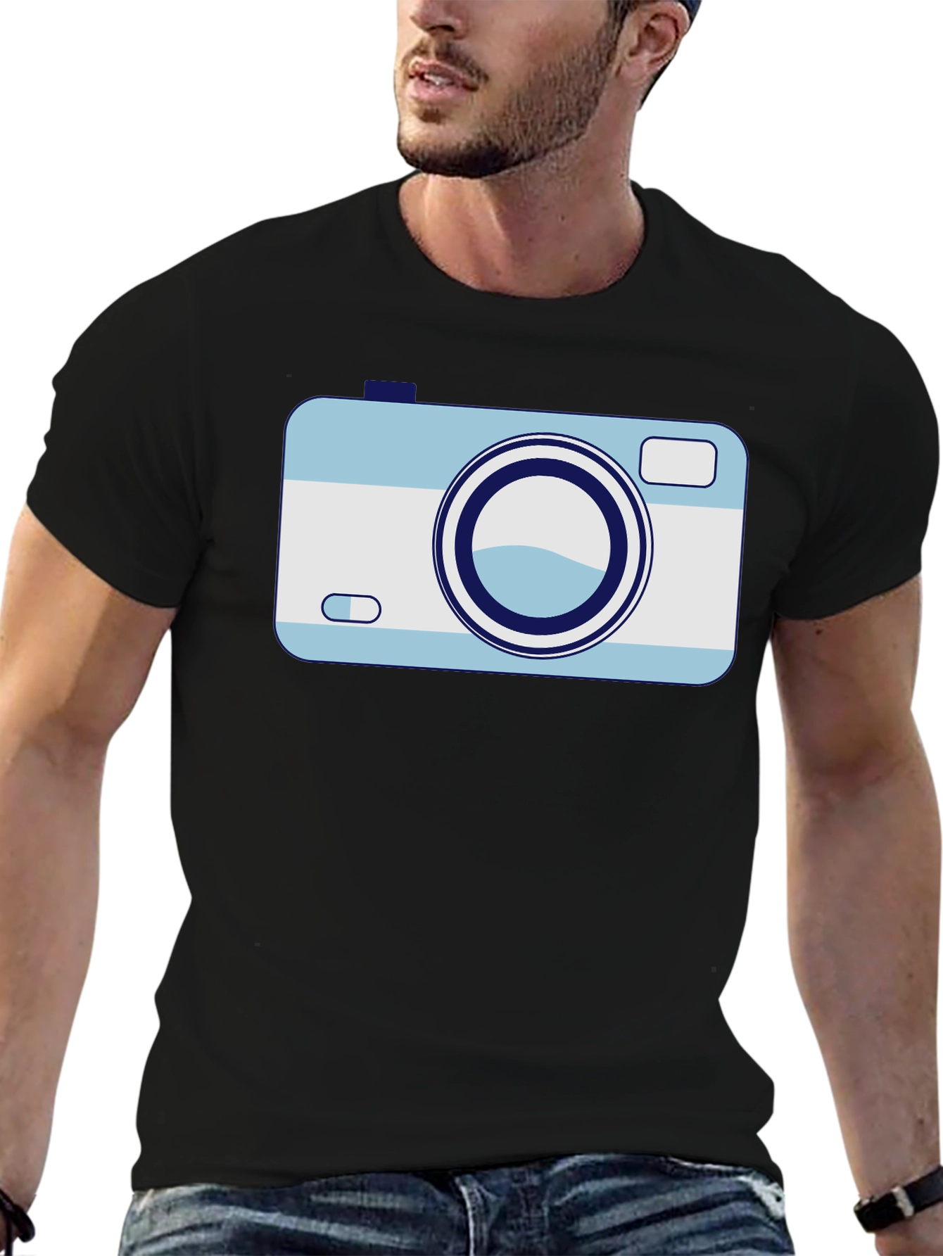 Black Retro Camera Graphic Tee - Black view 6
