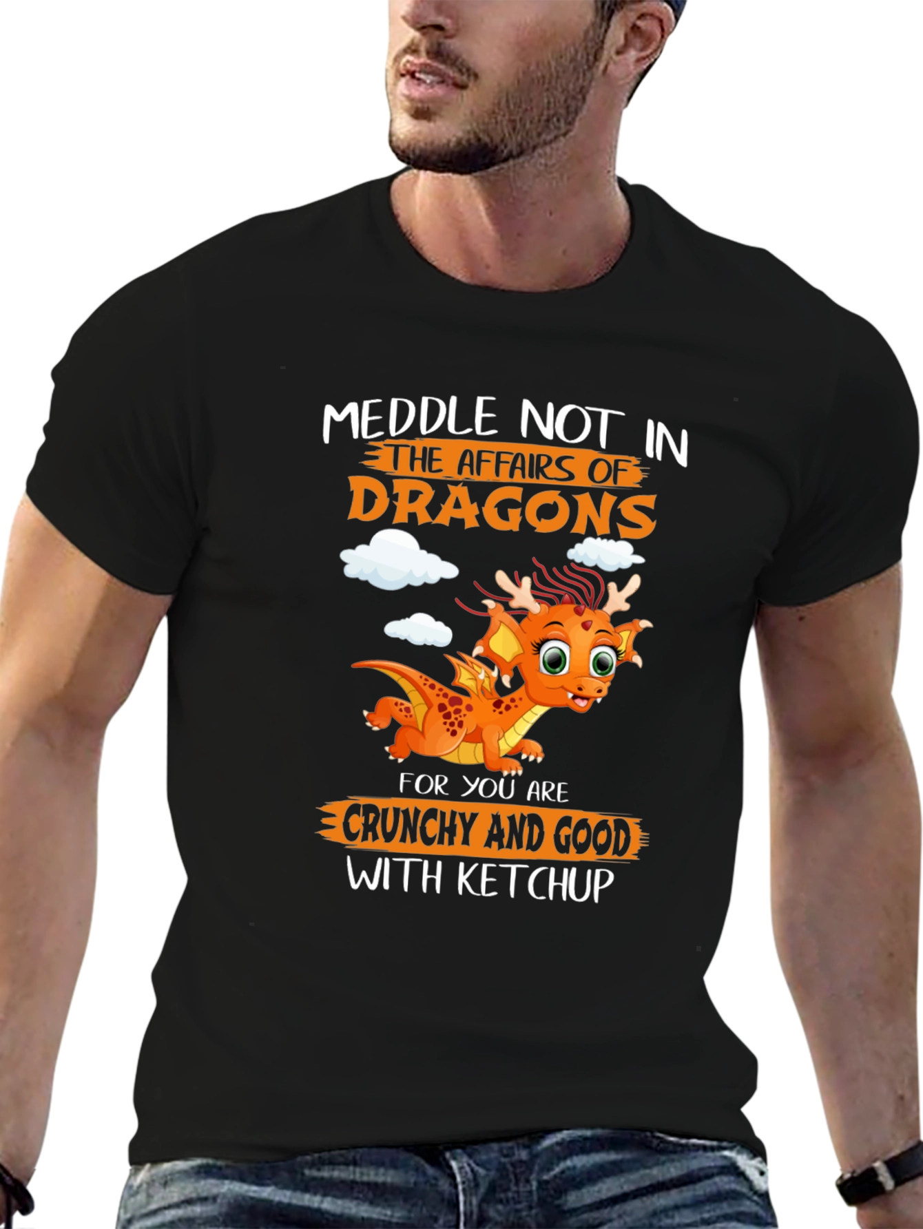 Black Dragon T-Shirt: Meddle Not in the Affairs of Dragons view 6