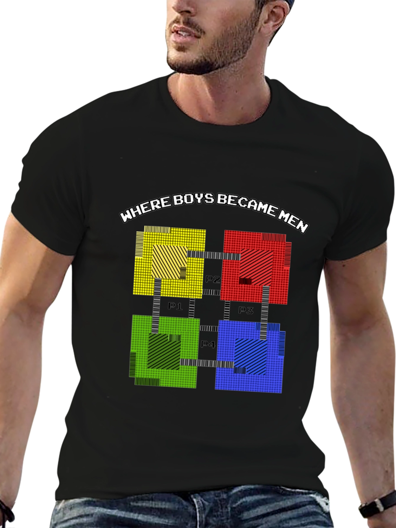 Black Retro Gaming Tee: Where Boys Became Men view 6
