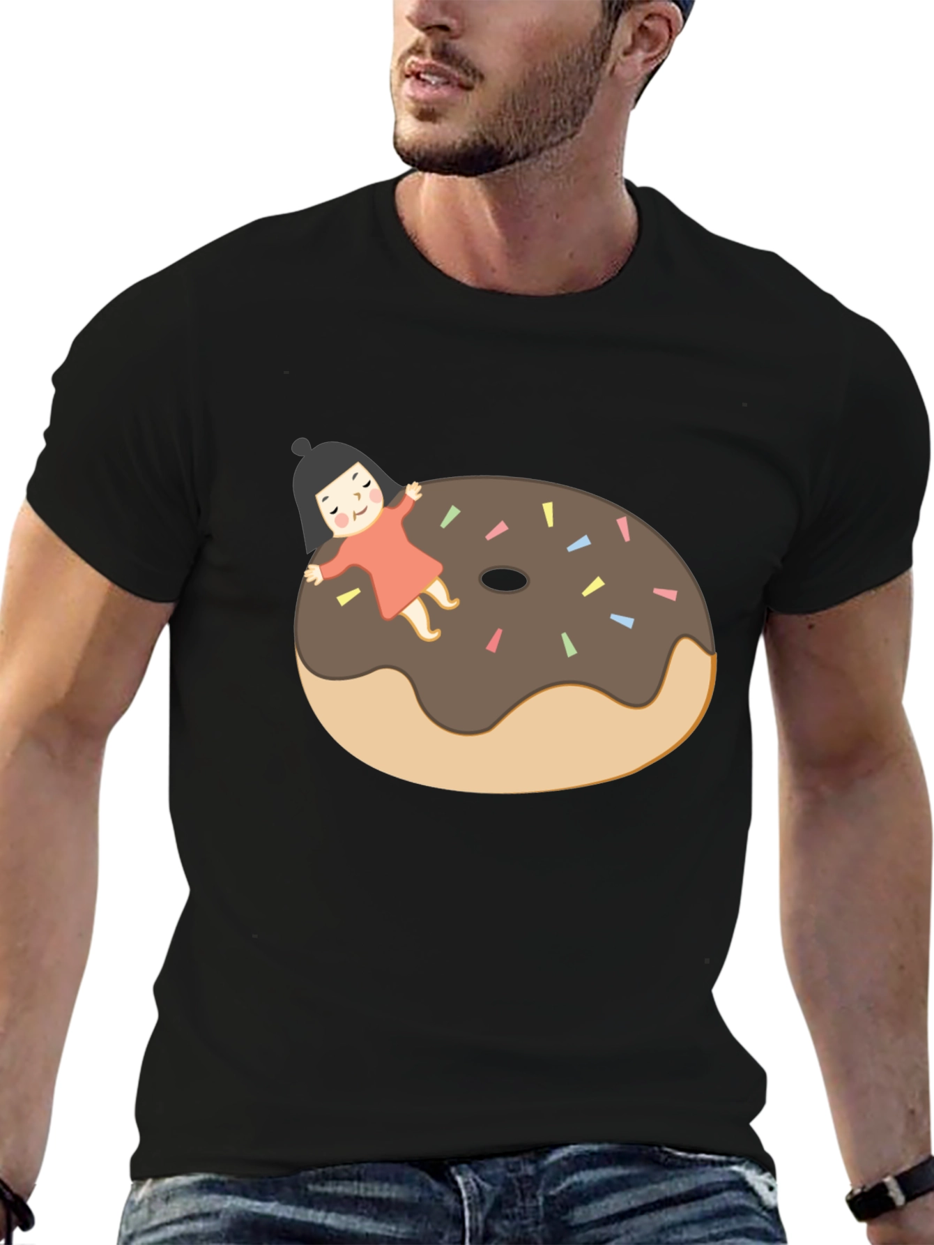 Black Donut Dream T-Shirt - Relaxed Fit Graphic Tee view 6