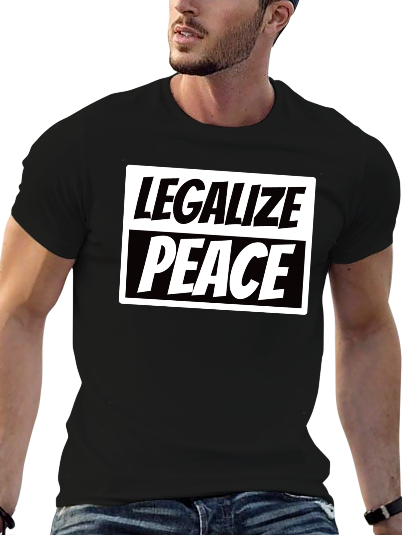 Black Legalize Peace Graphic T-Shirt - Black view 6