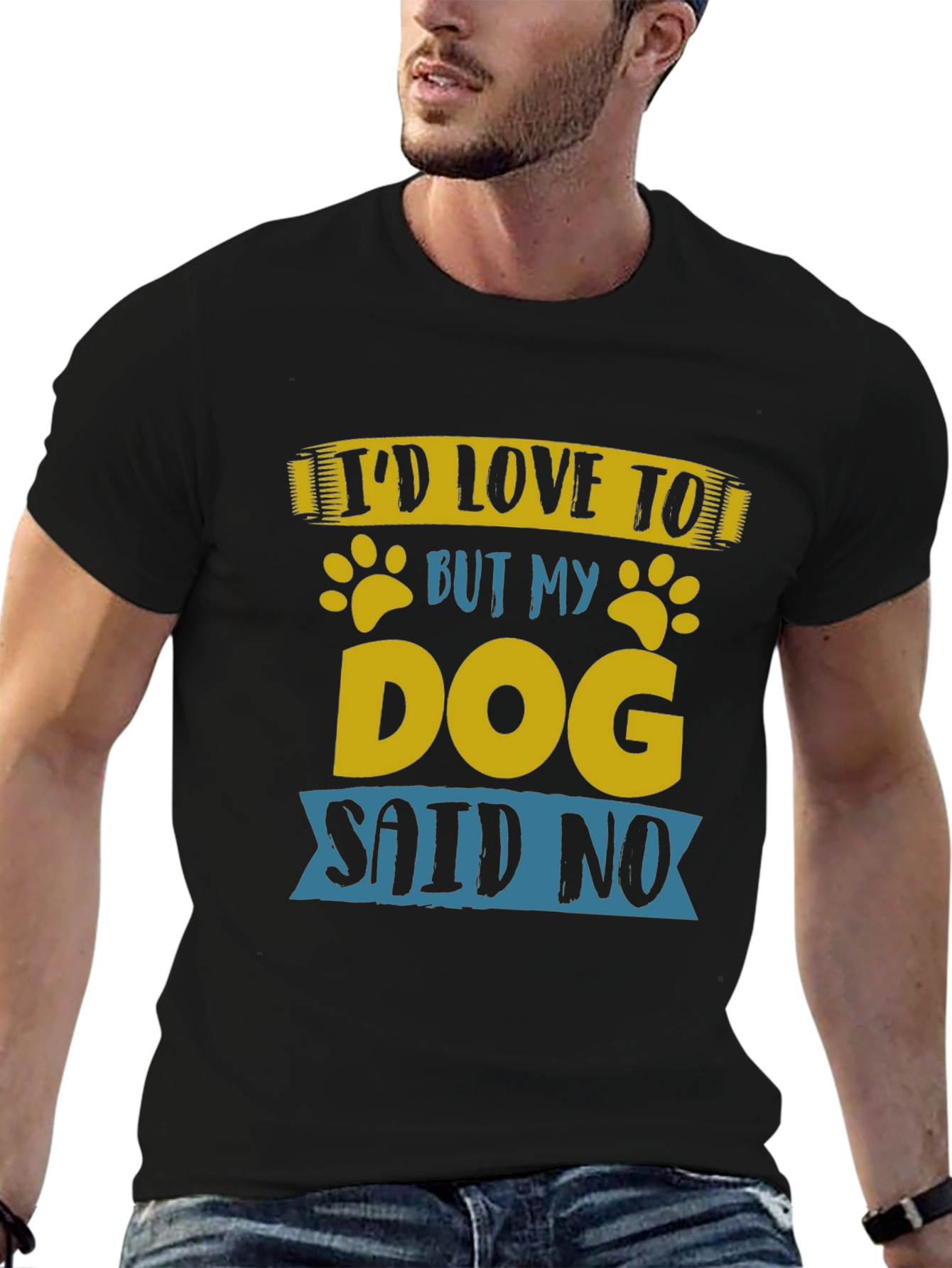 Black Funny Dog Lover T-Shirt - My Dog Said No view 6