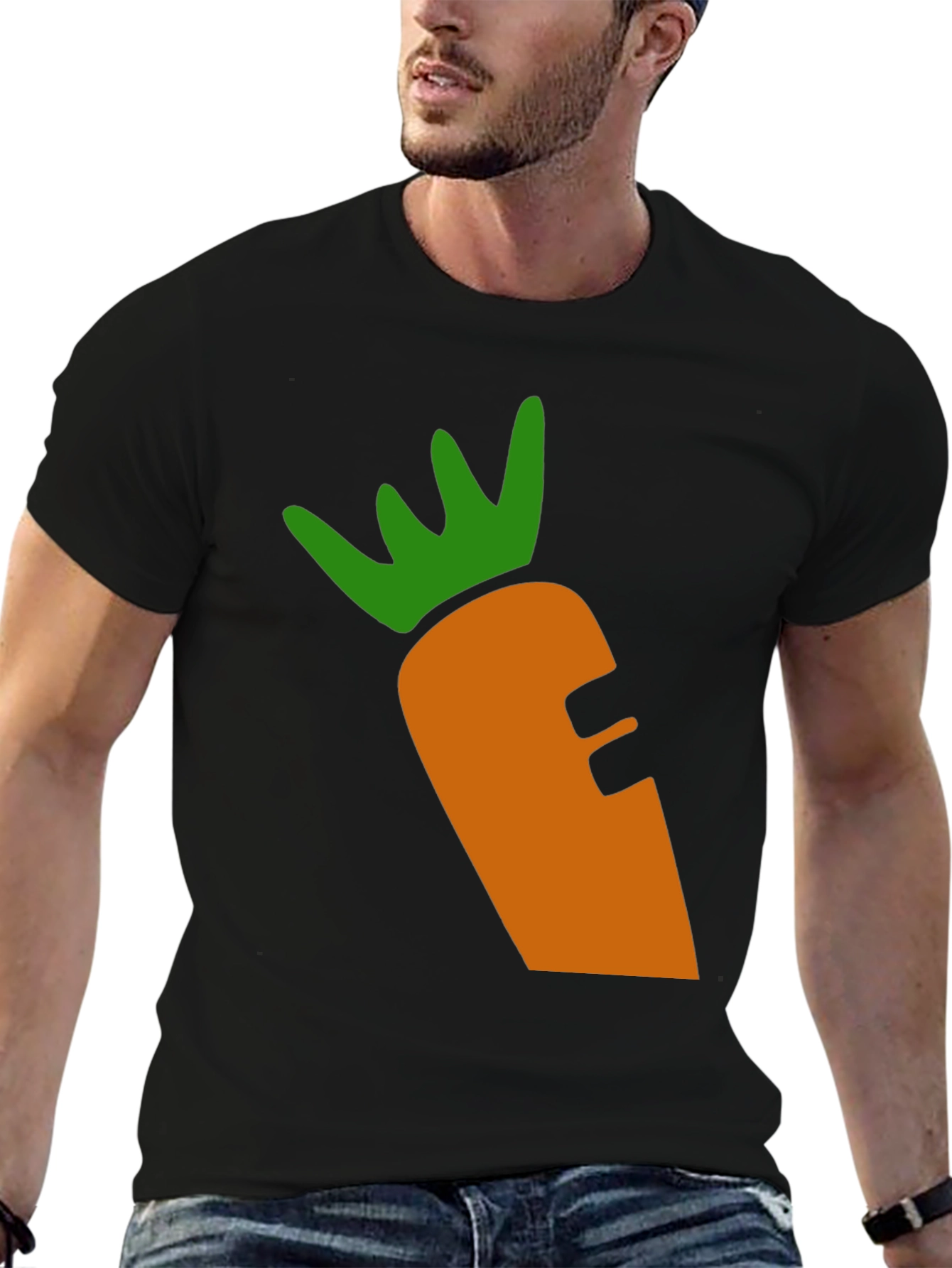 Black Carrot Graphic Tee - Black Cotton Blend view 6