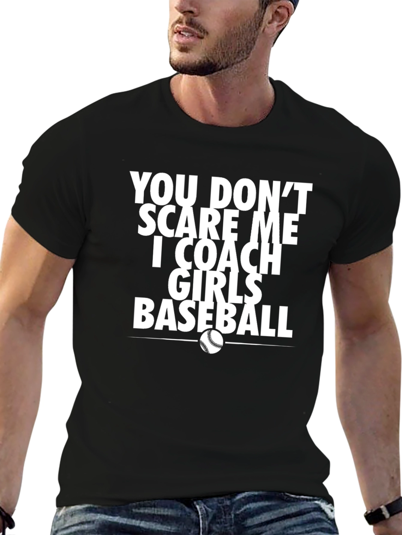 Black Coach Girls Baseball T-Shirt - Funny & Unique! view 6