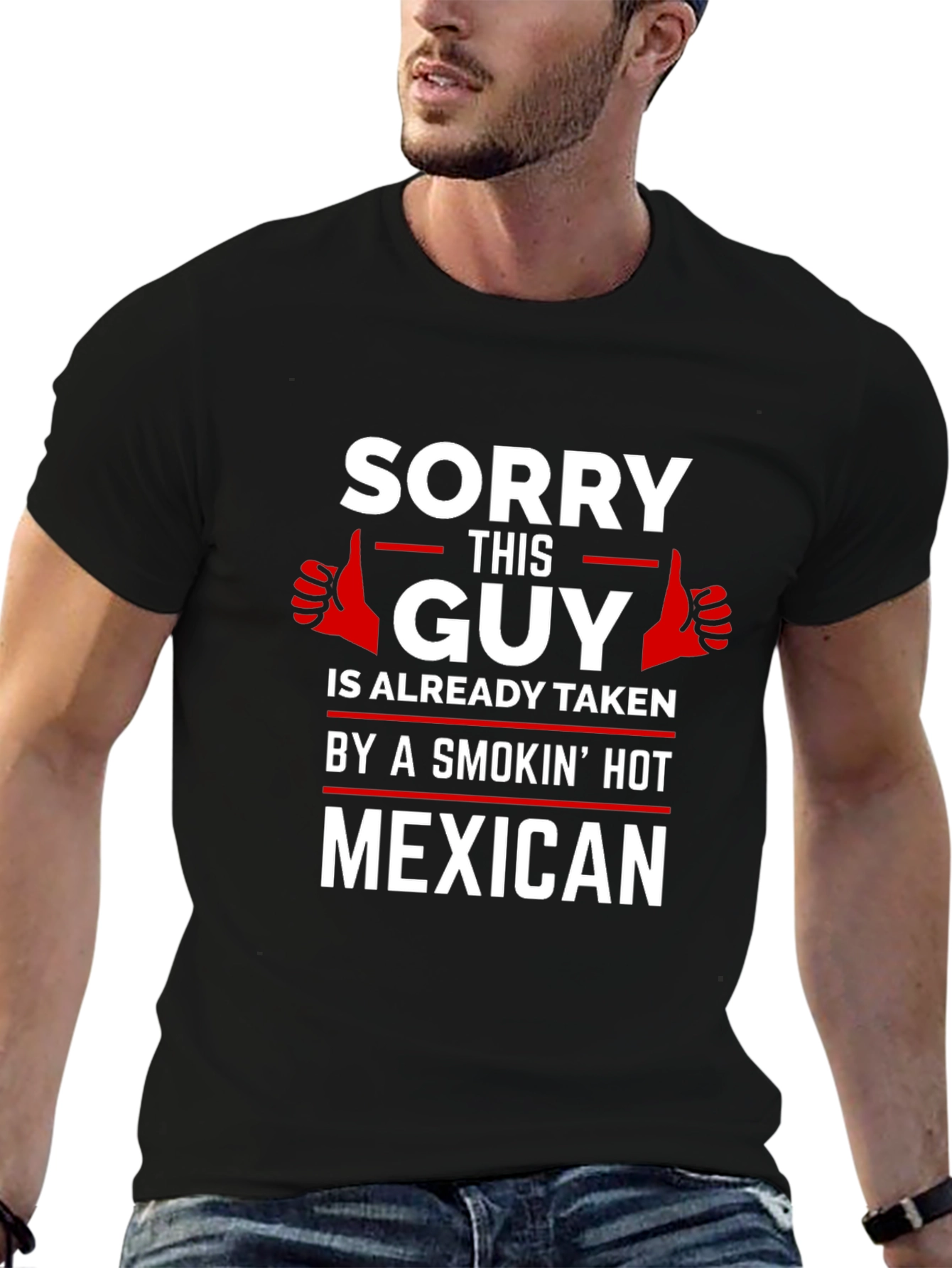 Black Sorry This Guy Is Taken Funny T-Shirt view 6