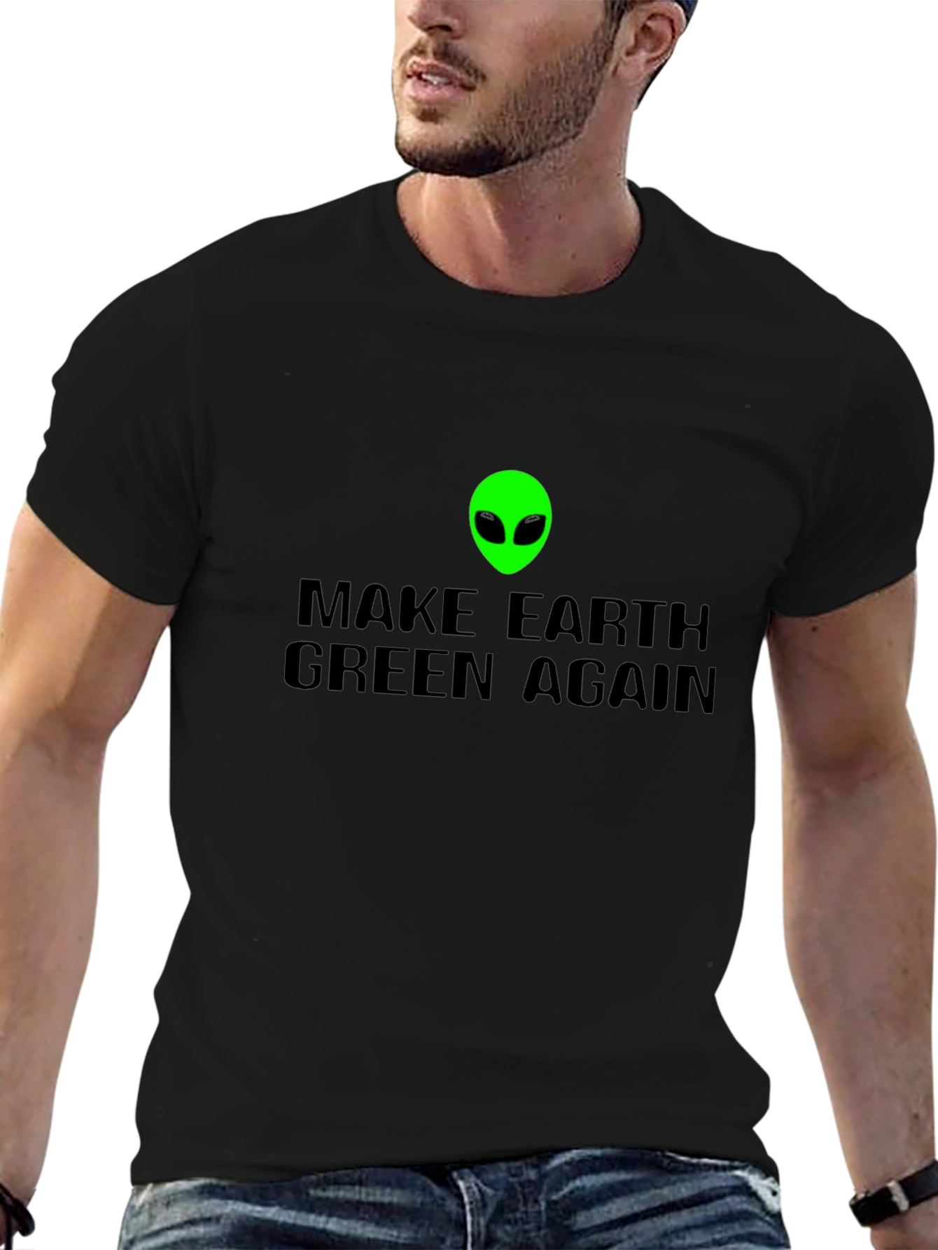 Black Make Earth Green Again T-Shirt view 6