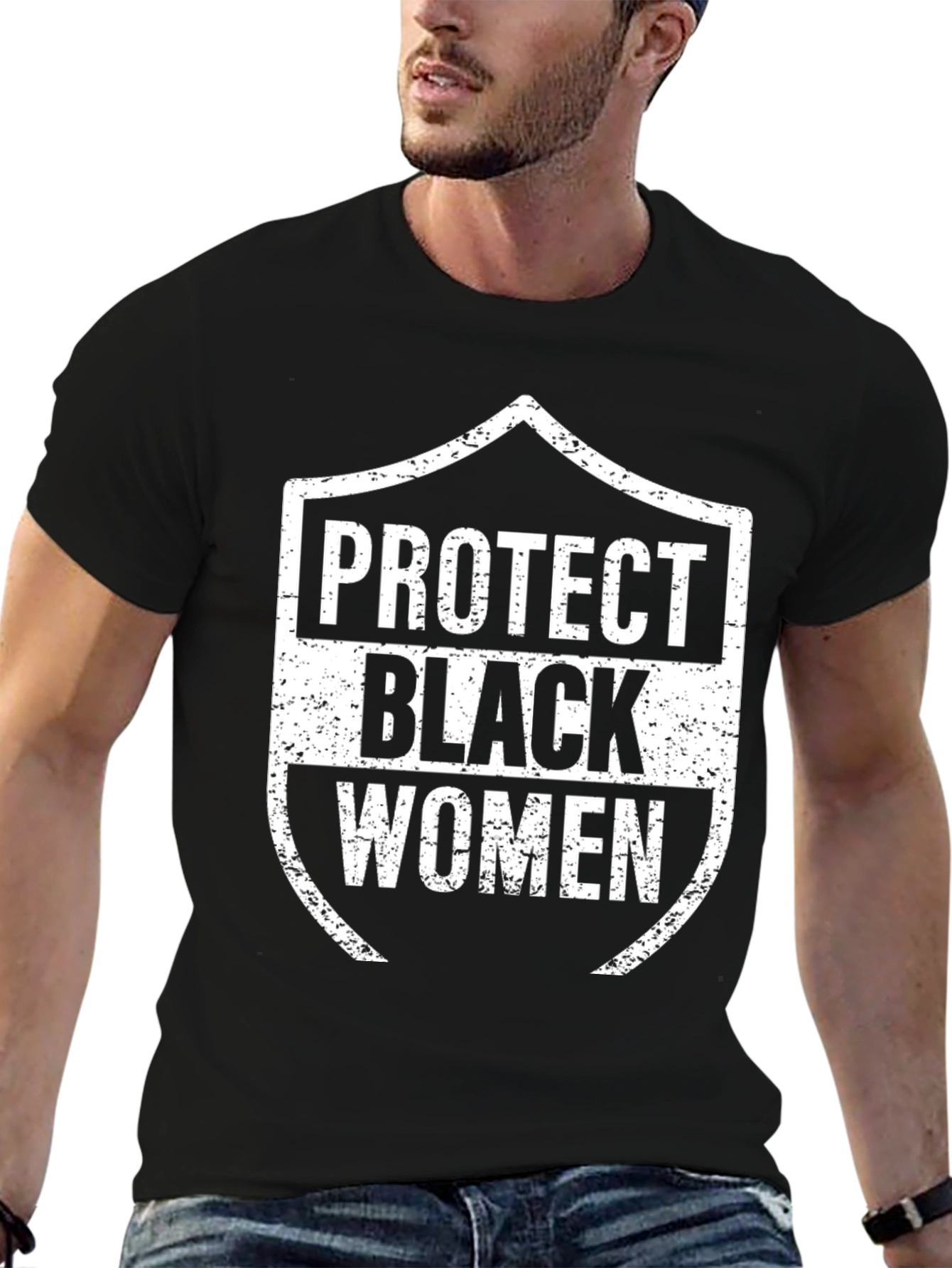 Black Protect Black Women Graphic Tee - Black Cotton view 6