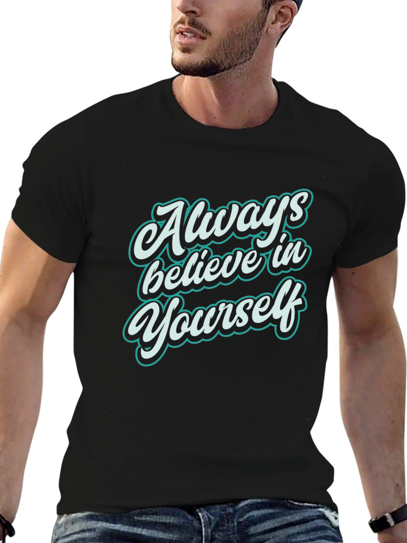 Black Believe in Yourself T-Shirt - Motivational Tee view 6