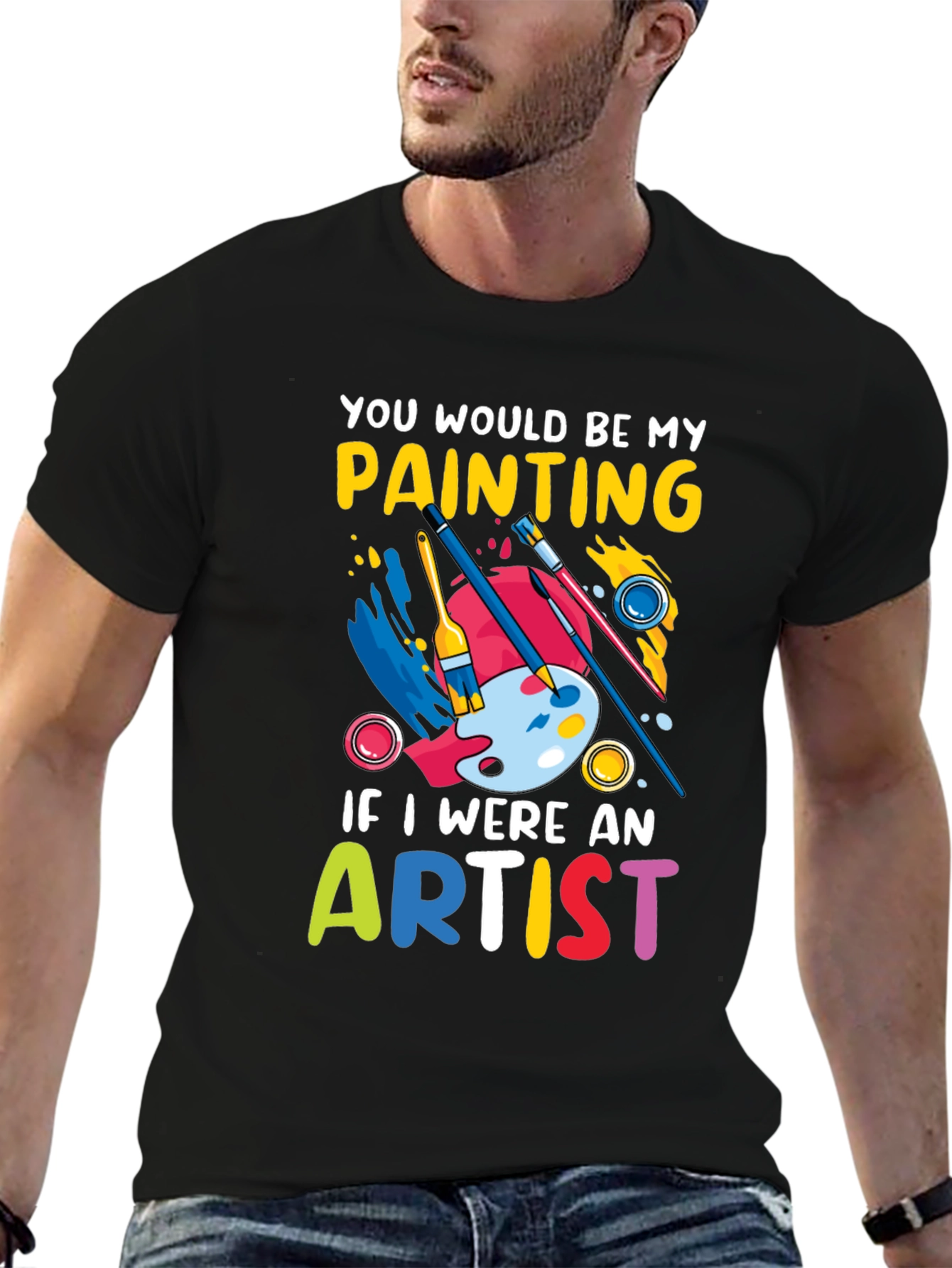 Black Artist Painting Graphic T-Shirt view 6