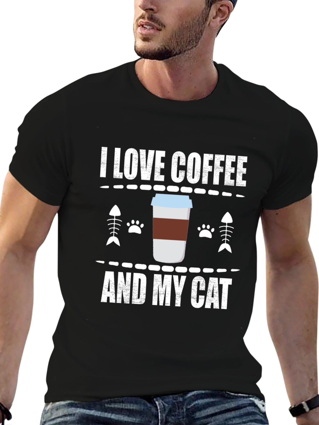 Black Coffee & Cat Lover T-Shirt view 6