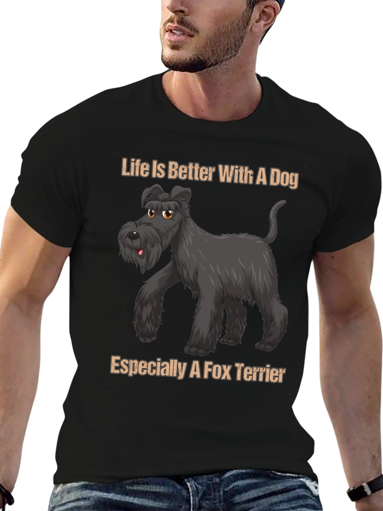 Black Dog Lover T-Shirt - Life is Better With A Dog view 6