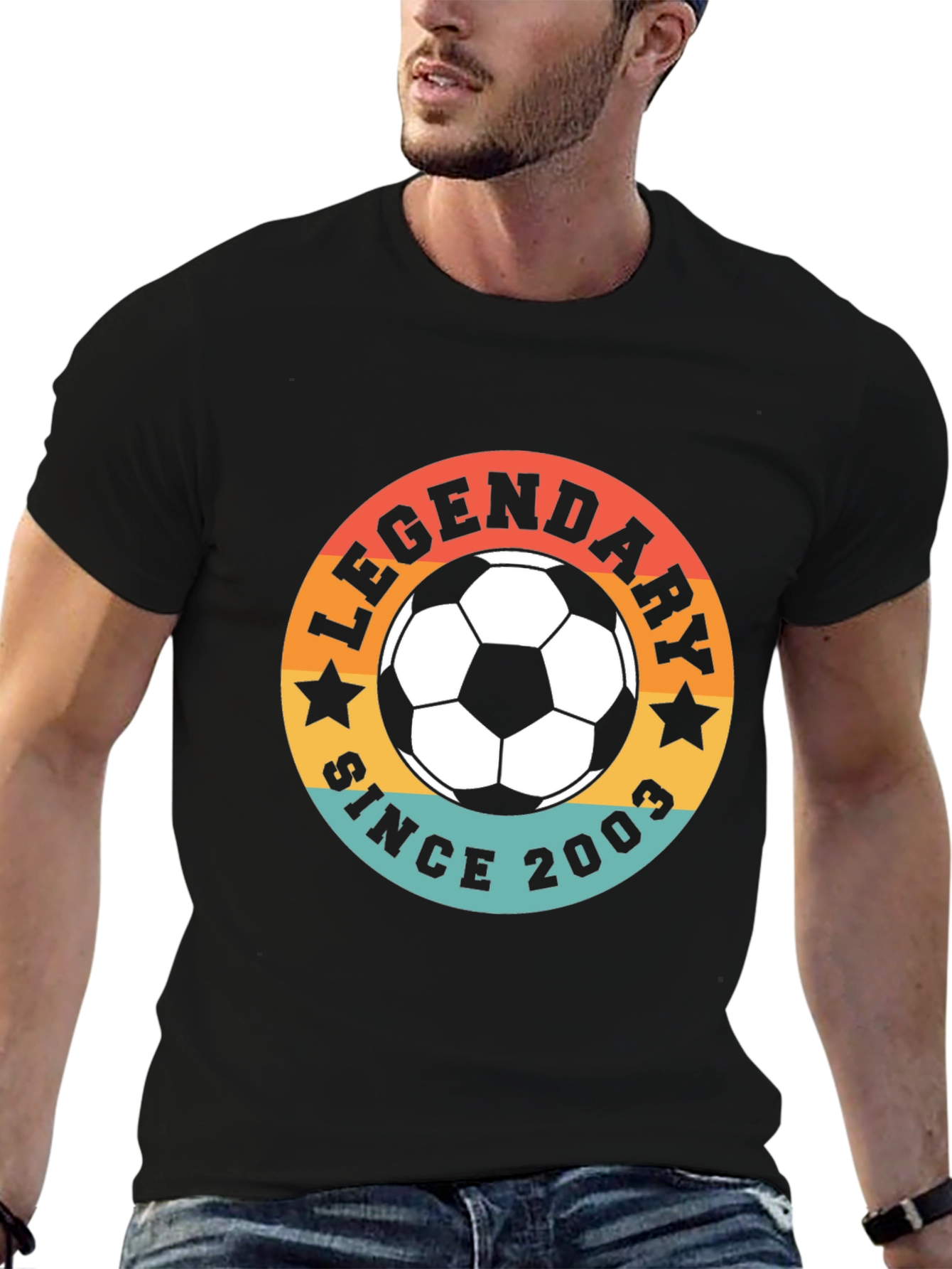 Black Legendary Since 2003 Soccer T-Shirt view 6