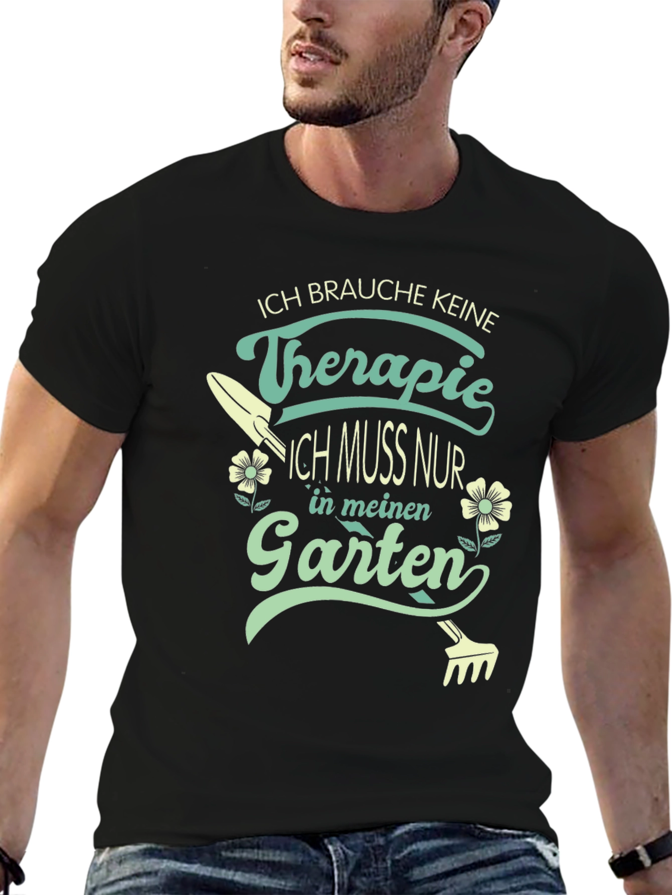 Black Therapie Garten T-Shirt: Gardening is My Therapy view 6