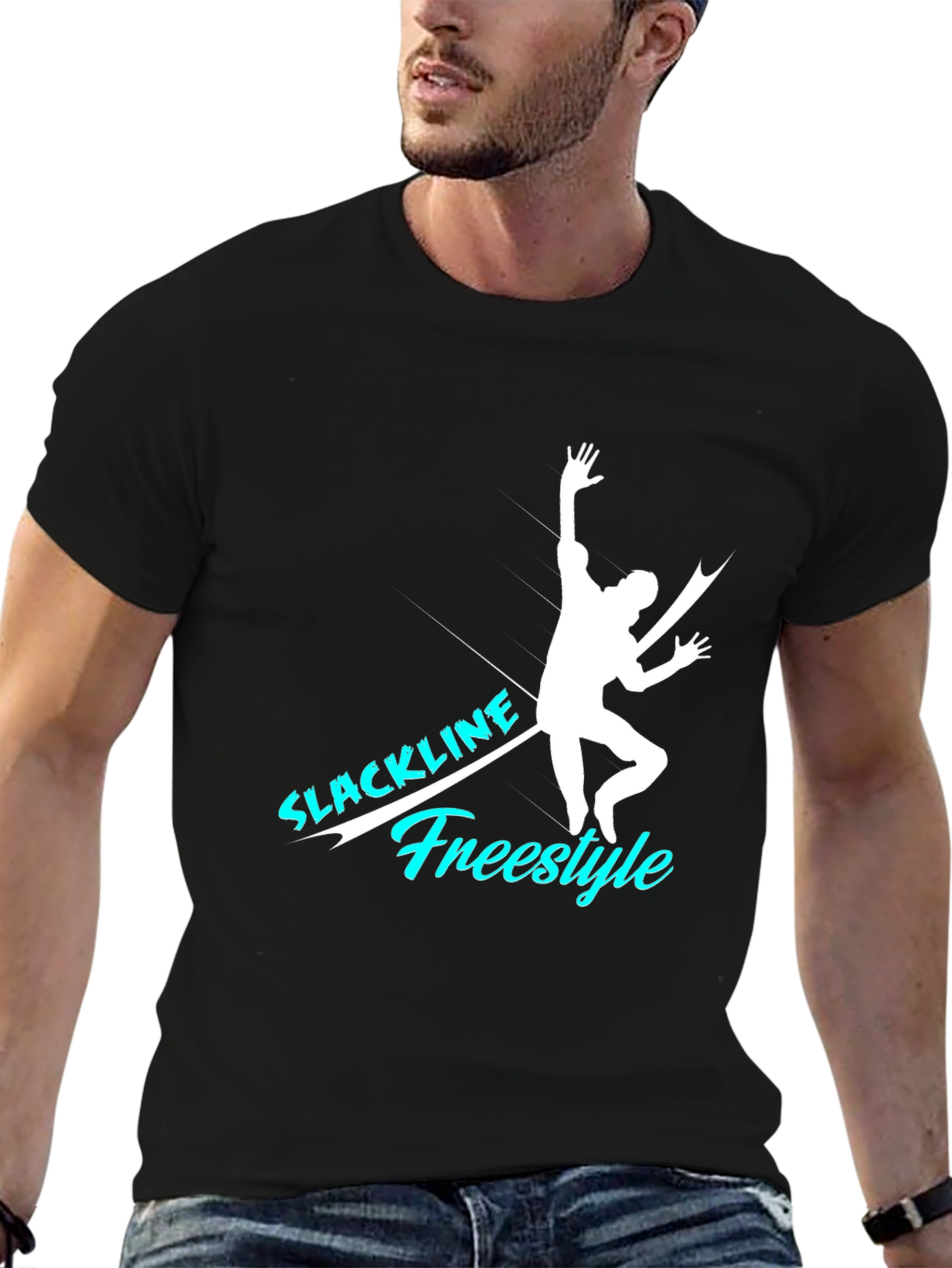 Black Slackline Freestyle Graphic T-Shirt - Black view 6
