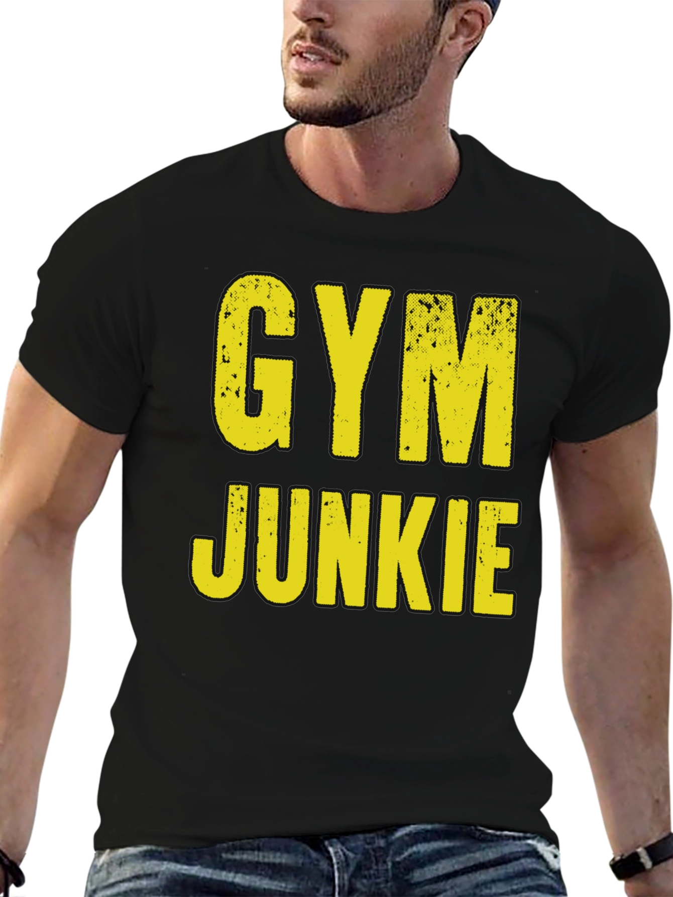 Black Gym Junkie Graphic T-Shirt - Fitness Apparel view 6