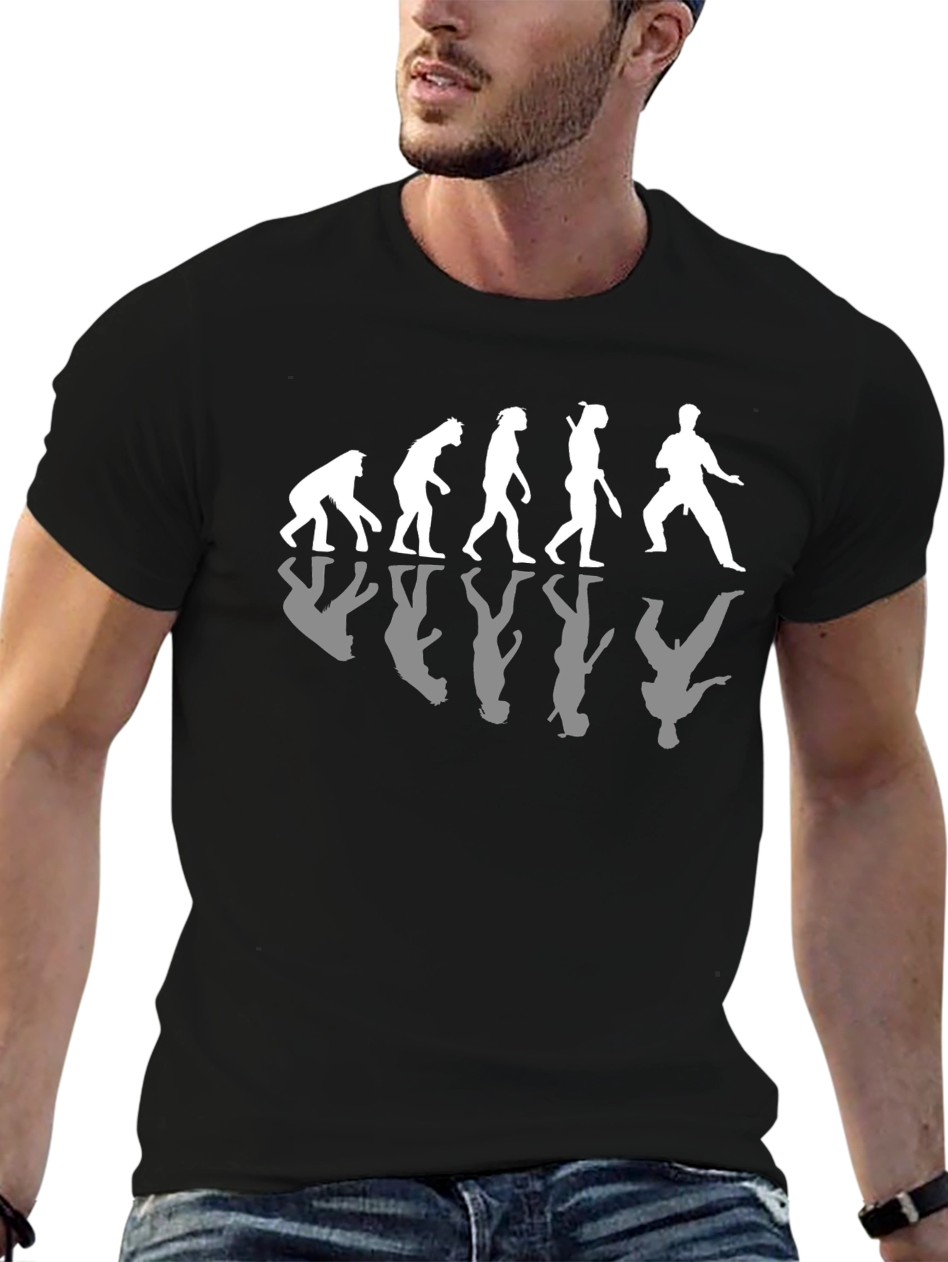 Black Evolution of a Martial Artist T-Shirt view 6