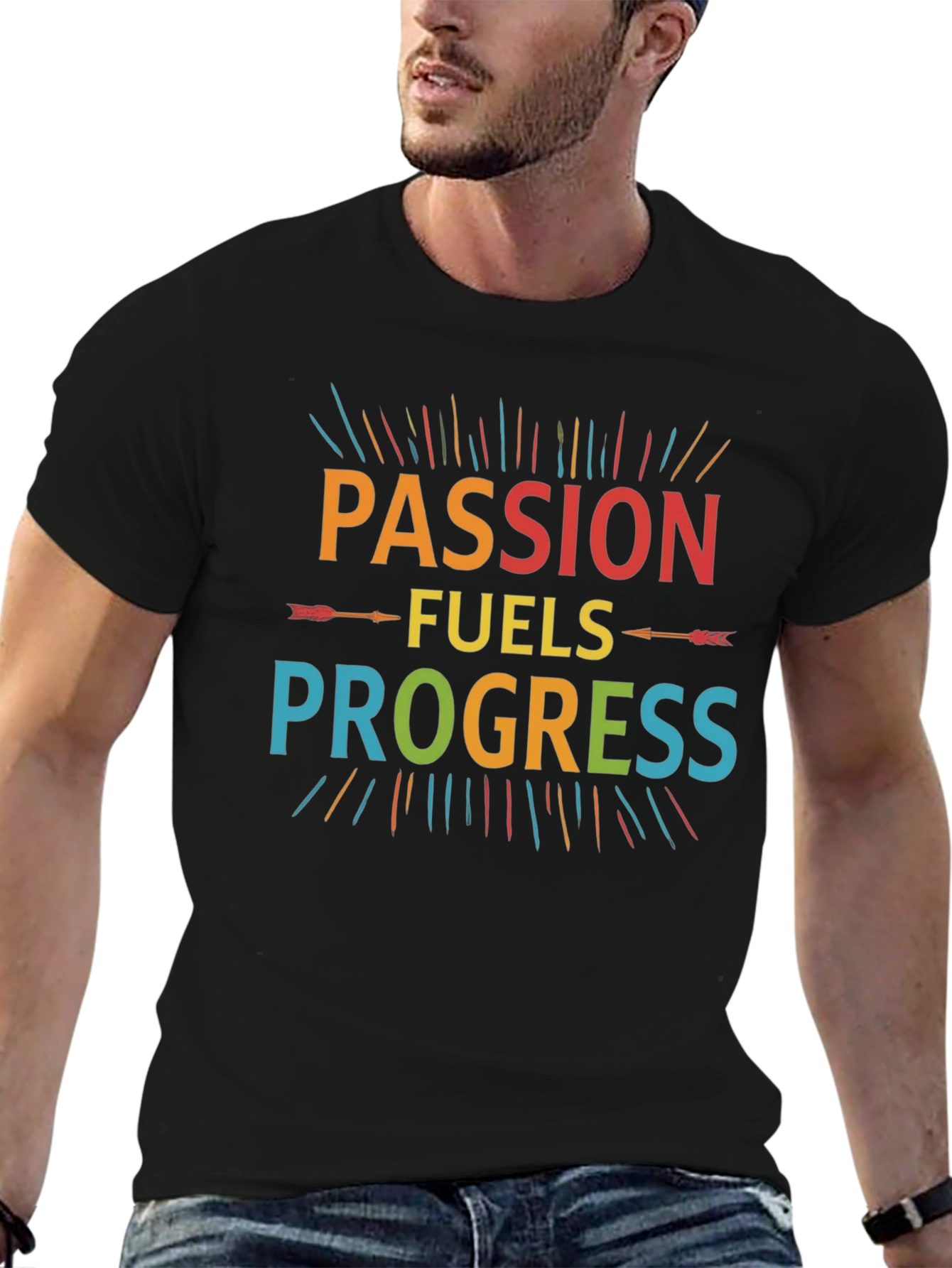 Black Passion Fuels Progress Graphic Tee view 6