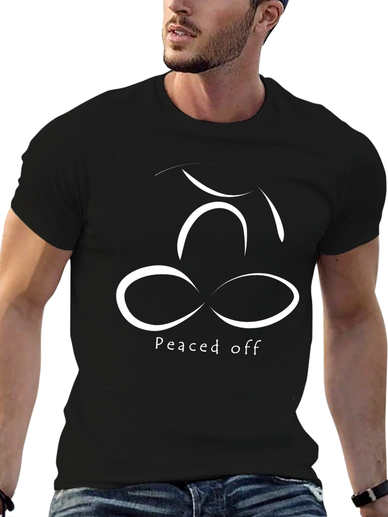 Black Peaced Off T-Shirt - Funny Graphic Tee view 6