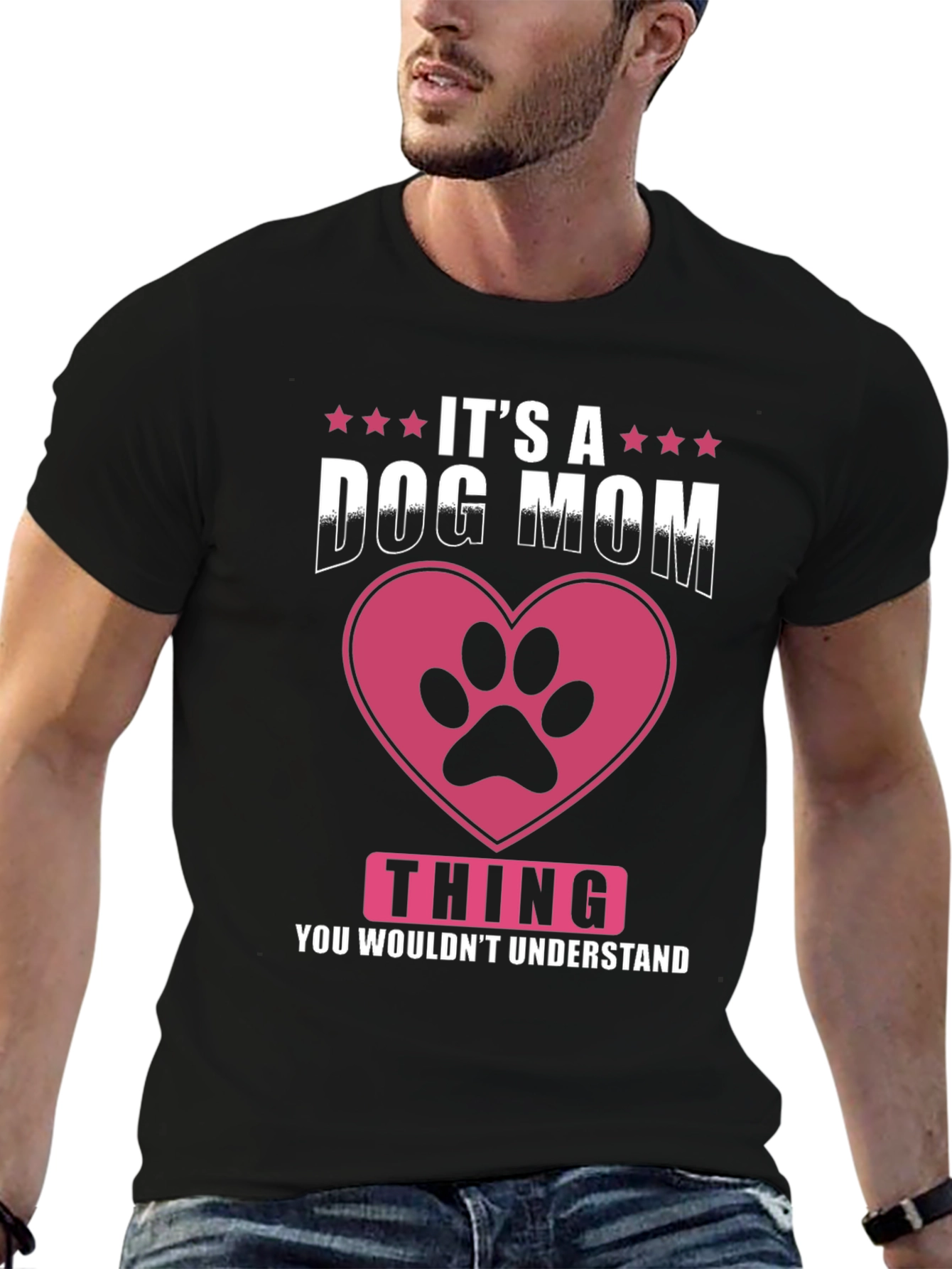 Black Dog Mom T-Shirt - It's a Dog Mom Thing view 6