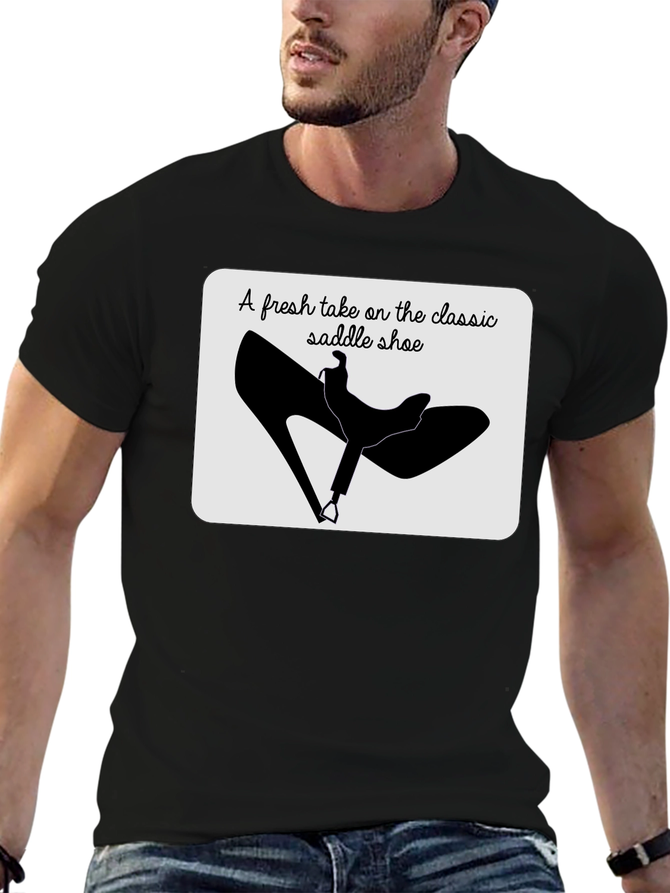 Black Saddle Shoe Tee: Classic Style Reimagined view 6