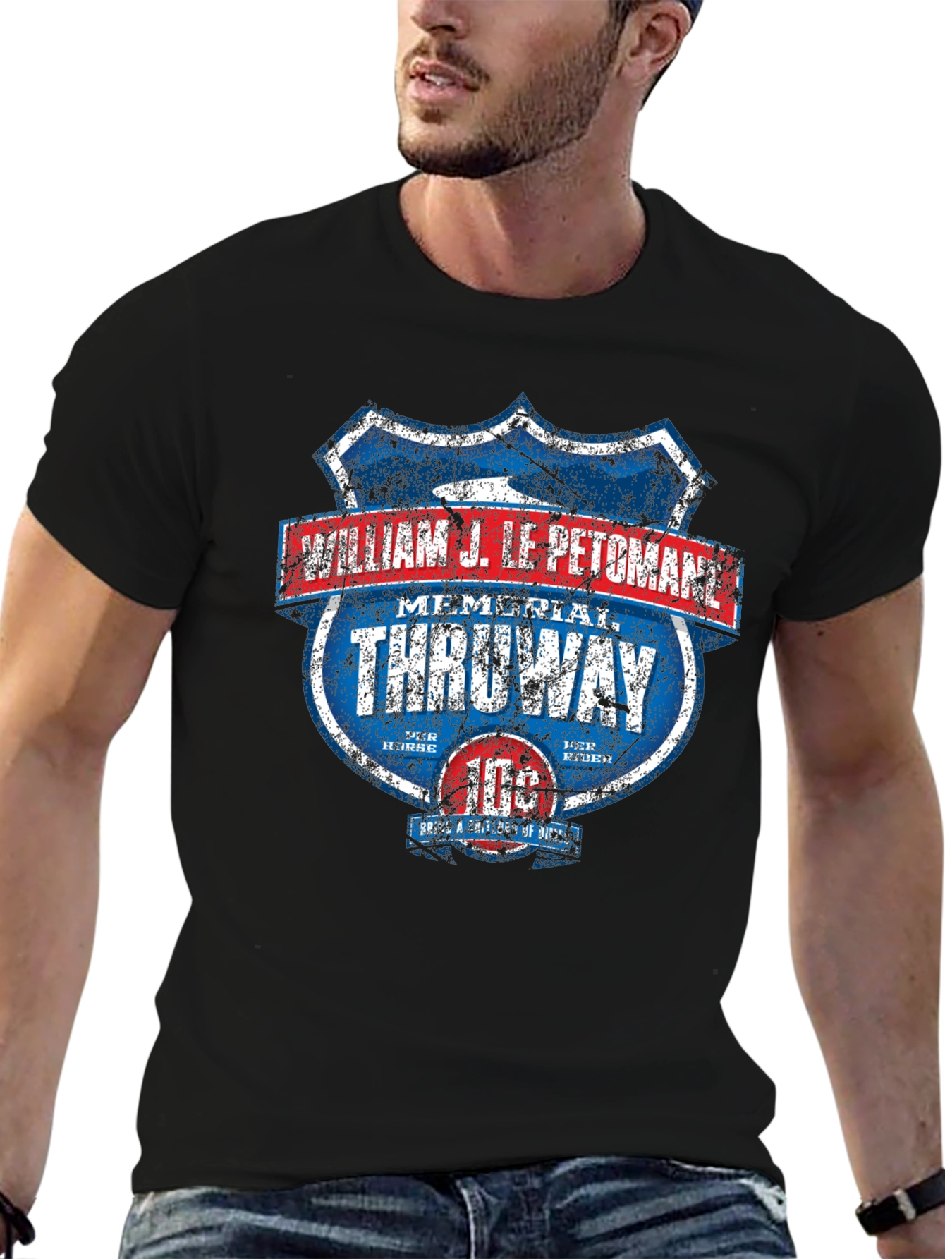 Black William J. Le Petomane Throway Memorial Graphic T-Shirt view 6